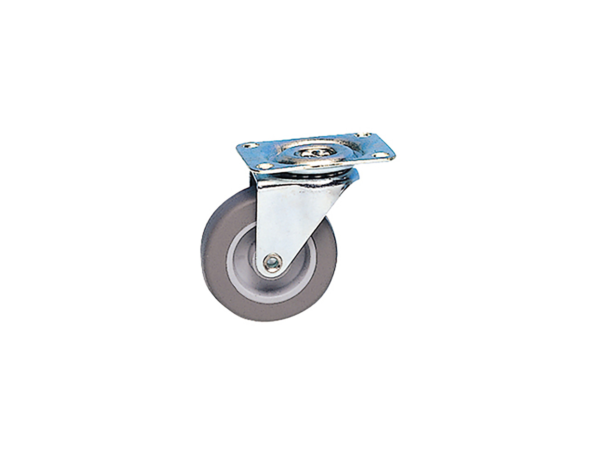 Roulette NORAIL pivotante caoutchouc gris 42mm lot de 4