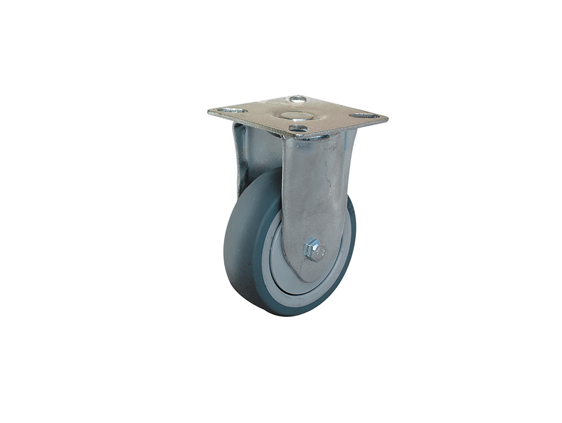Roulette NORAIL fixe caoutchouc gris 75mm charge 60kg