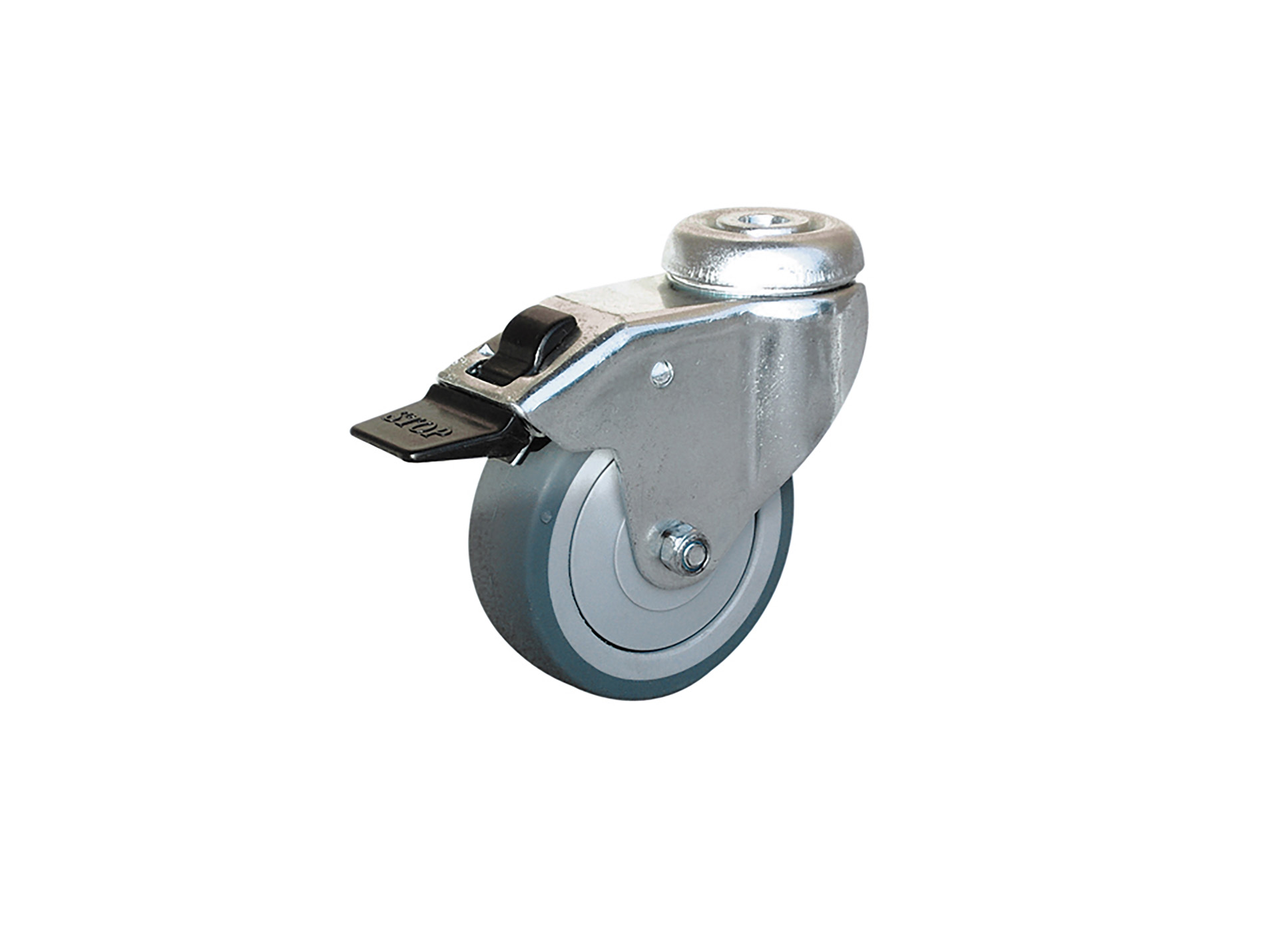 Roulette à œil NORAIL pivotante grise 100mm charge 70kg