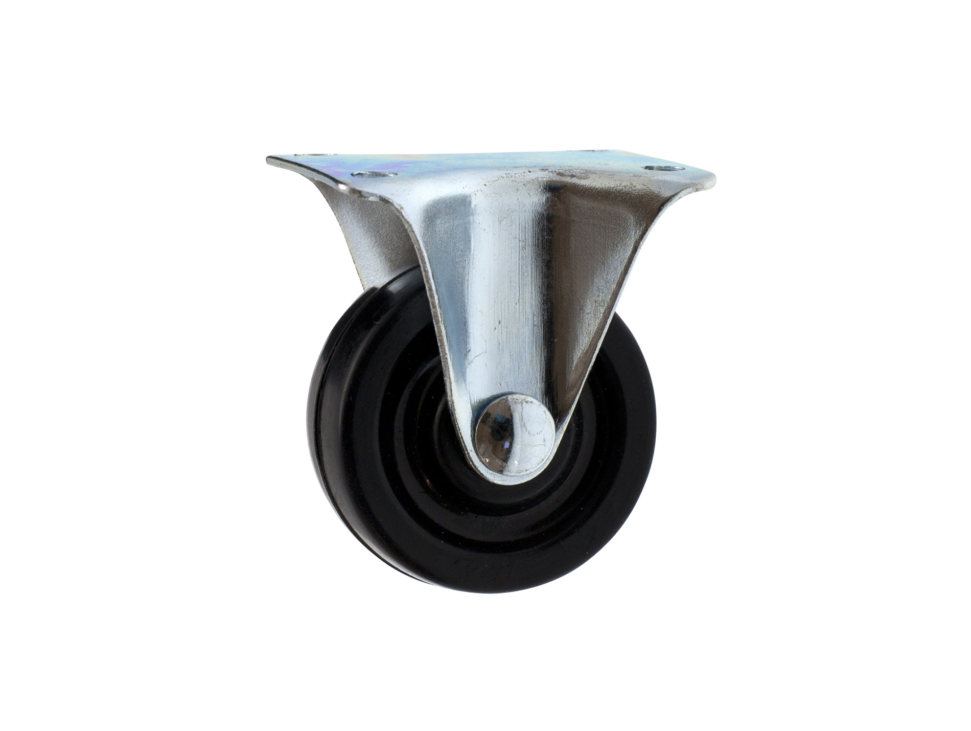 Roulette NORAIL fixe caoutchouc noir 100mm charge 100kg