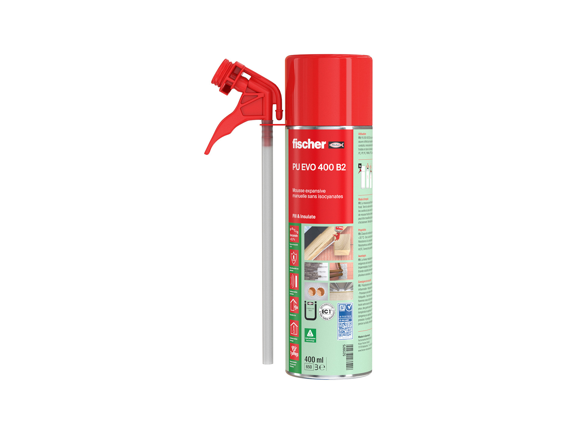 Mousse PU FISCHER Evo 400ml blanc