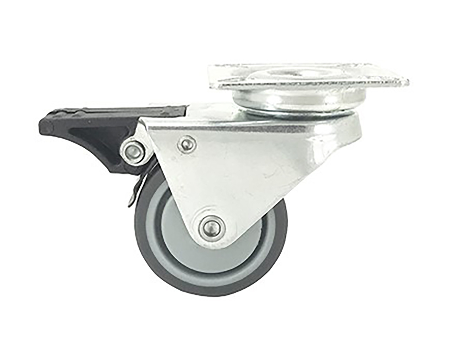 Roulette CAUJOLLE à platine et frein double galet 50mm