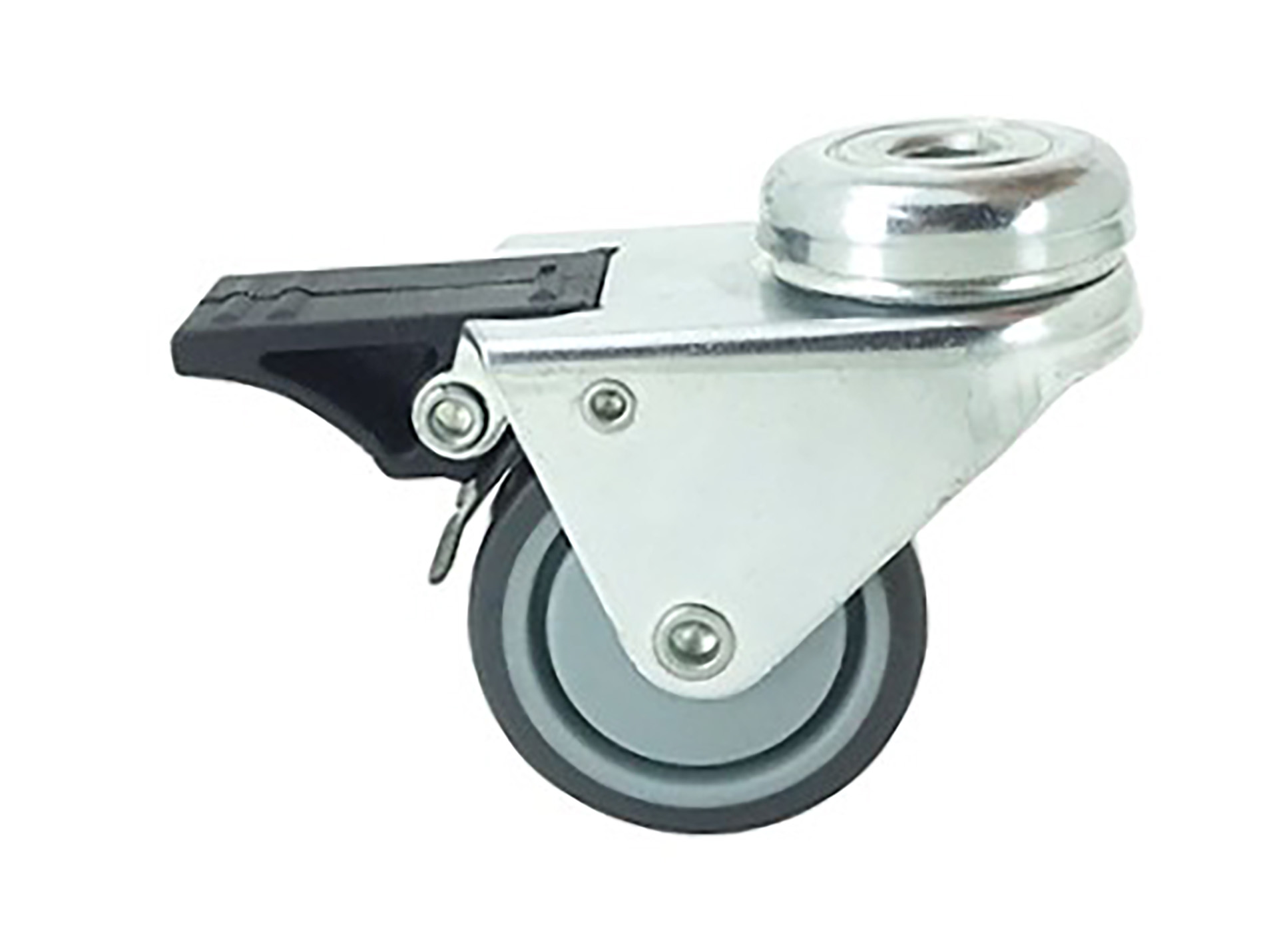 Roulette CAUJOLLE à œil et frein double galet 50mm