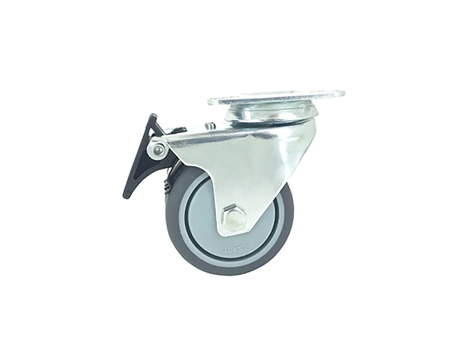 Roulette CAUJOLLE à platine et frein double galet 75mm