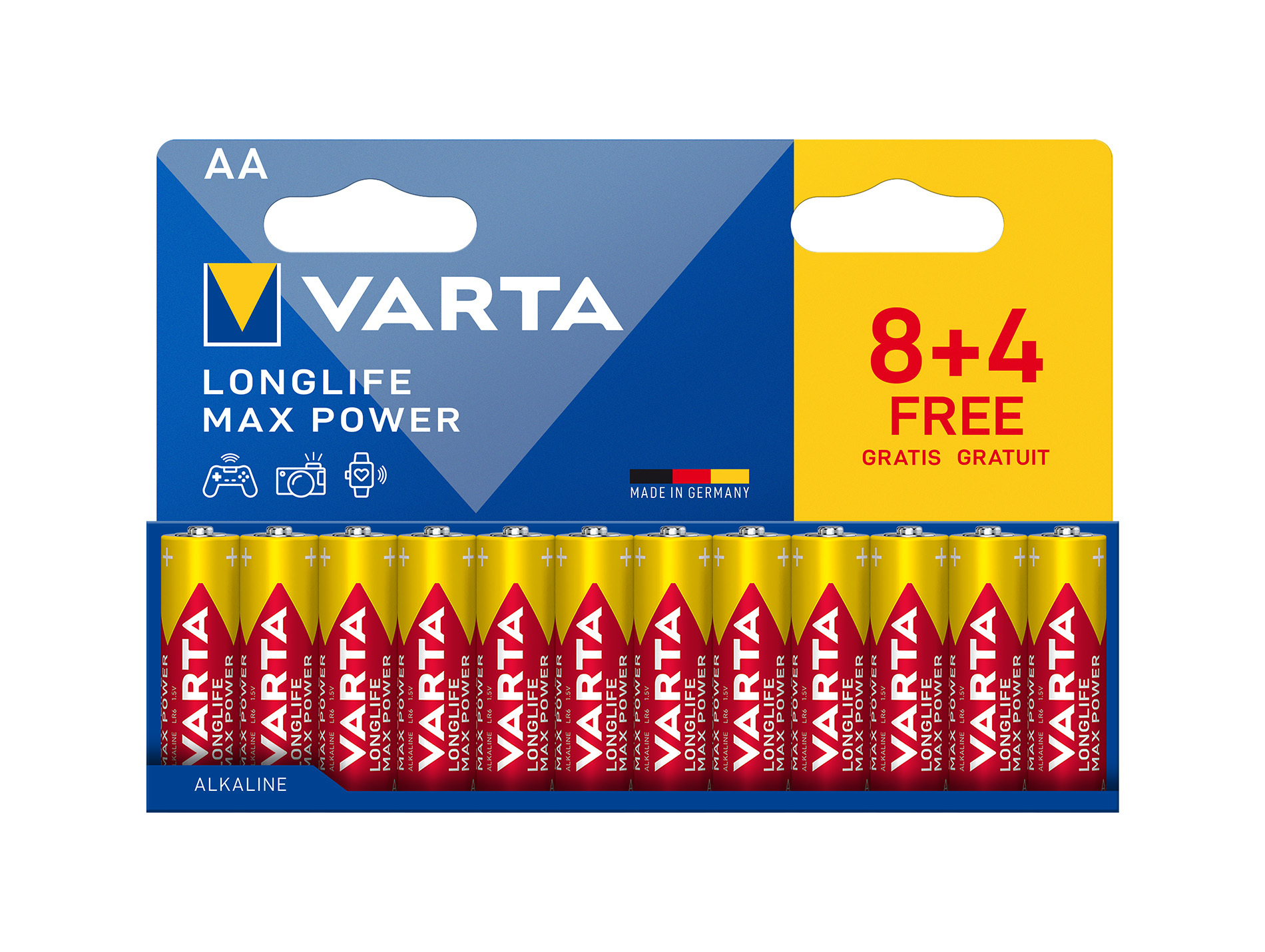 Lot de 8 piles Max Power LR06 VARTA + 4 offertes