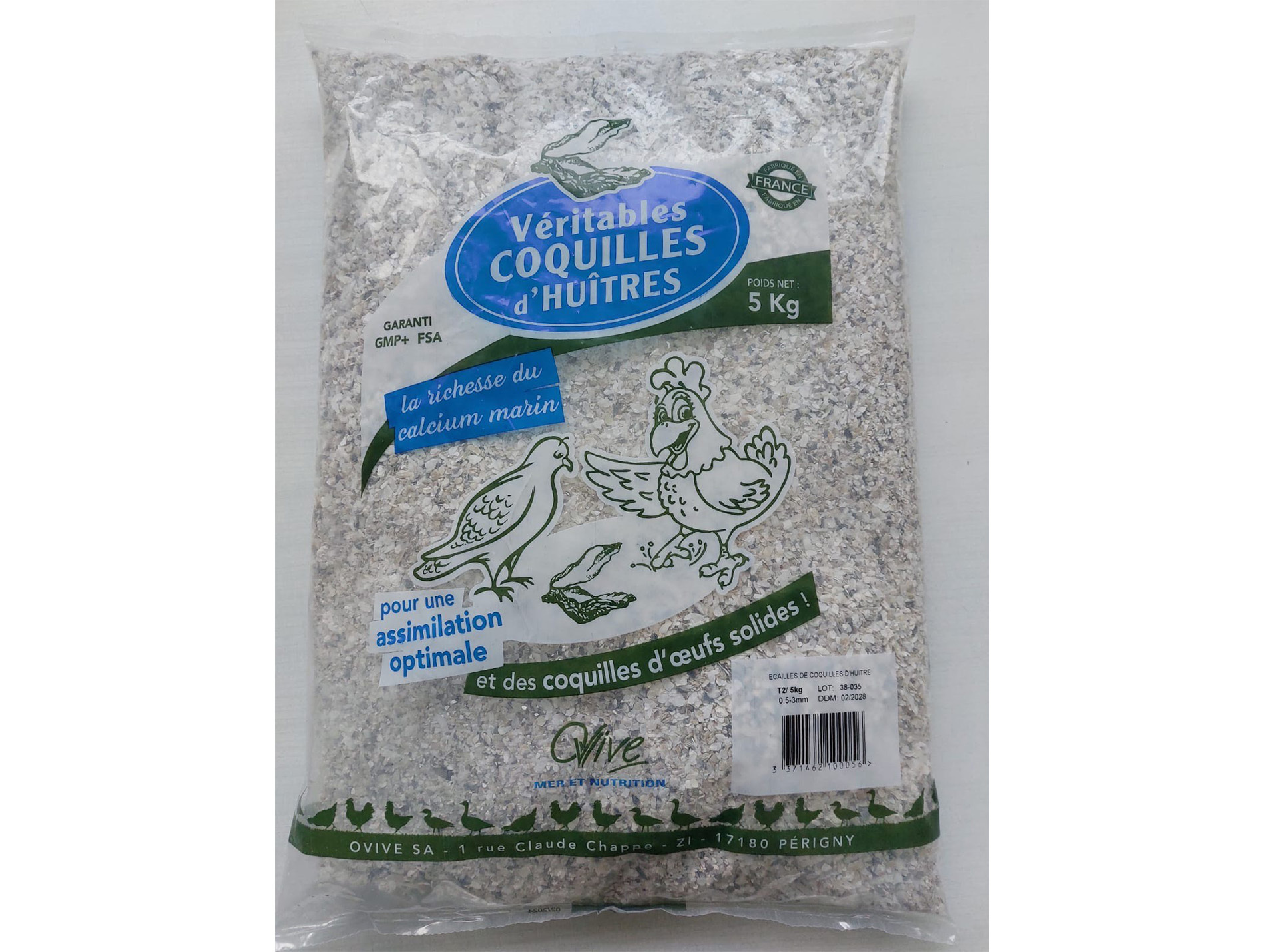Coquille d'huitre OVIVE concassée 5kg