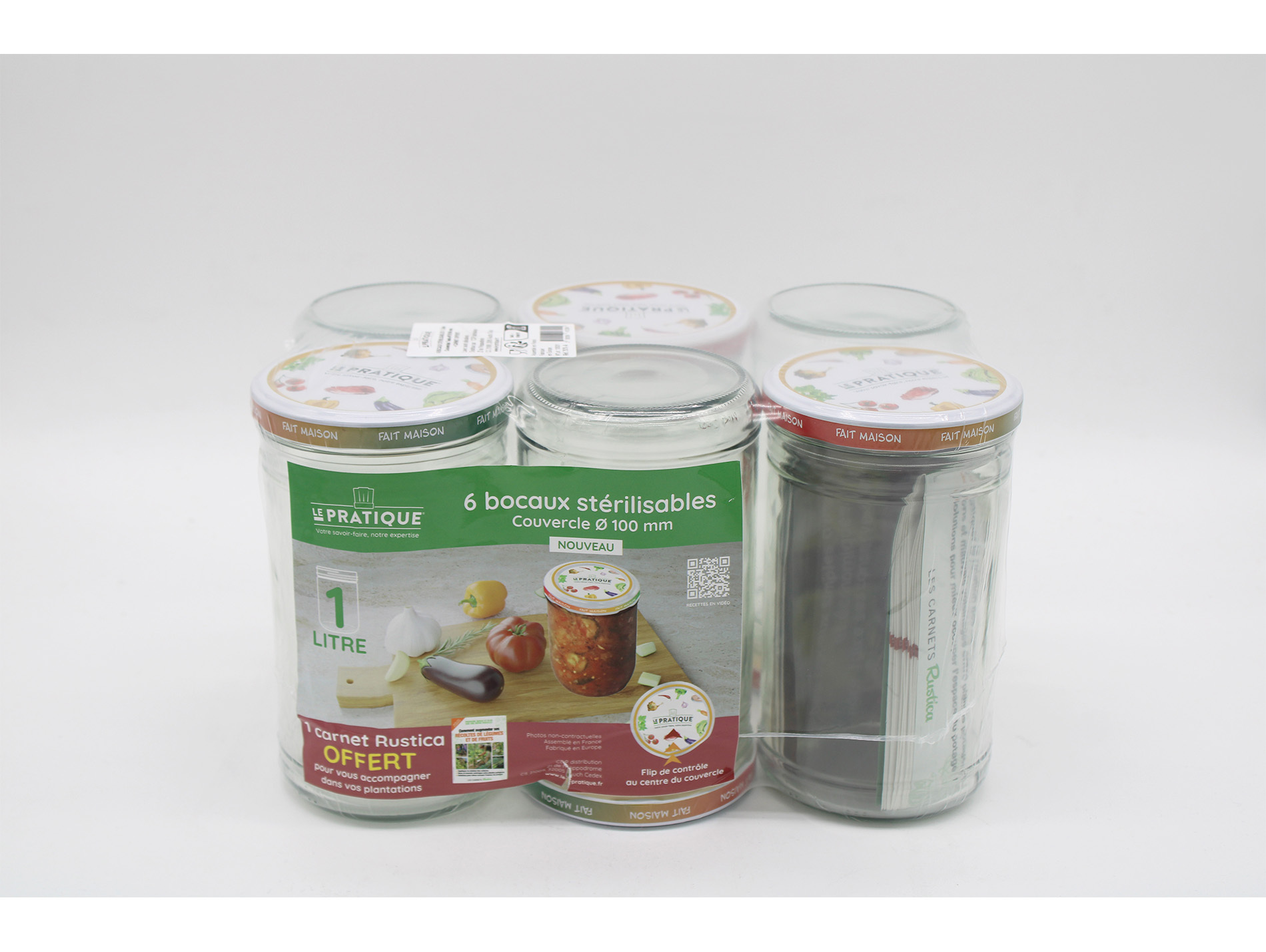 Bocaux stérilisables LE PRATIQUE Ø100mm 1L x6