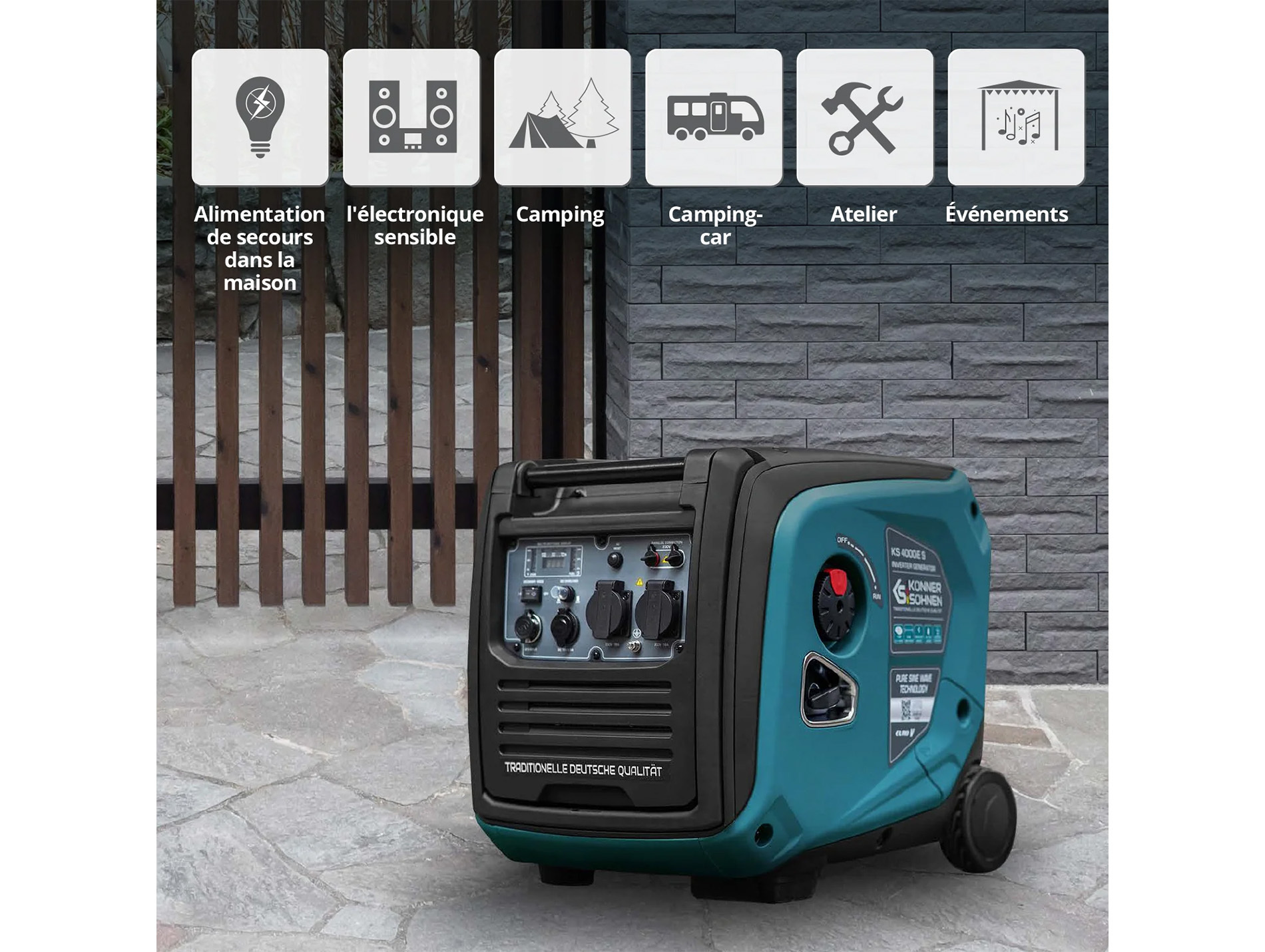 Groupe électrogène portable inverter KONNER & SOHNEN KS4000IES