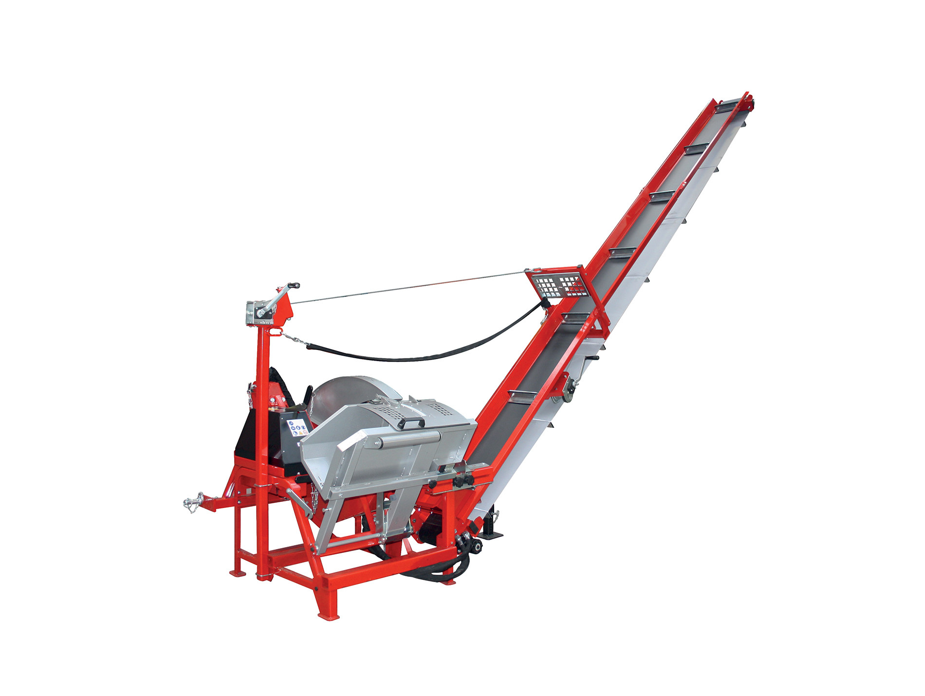 Scie circulaire à chevalet avec tapis monte bois