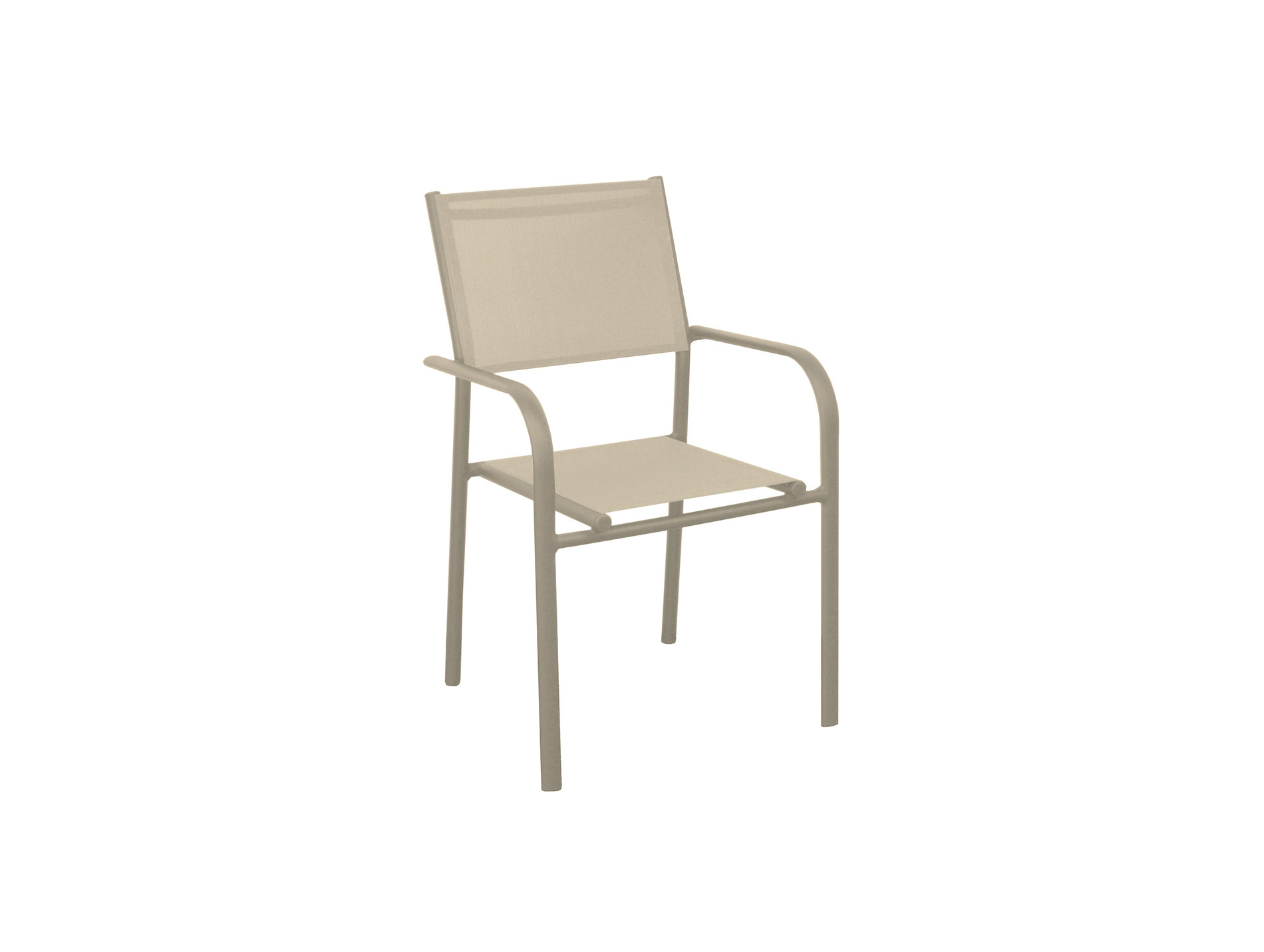 Fauteuil de jardin empilable aluminium toile Duca crème