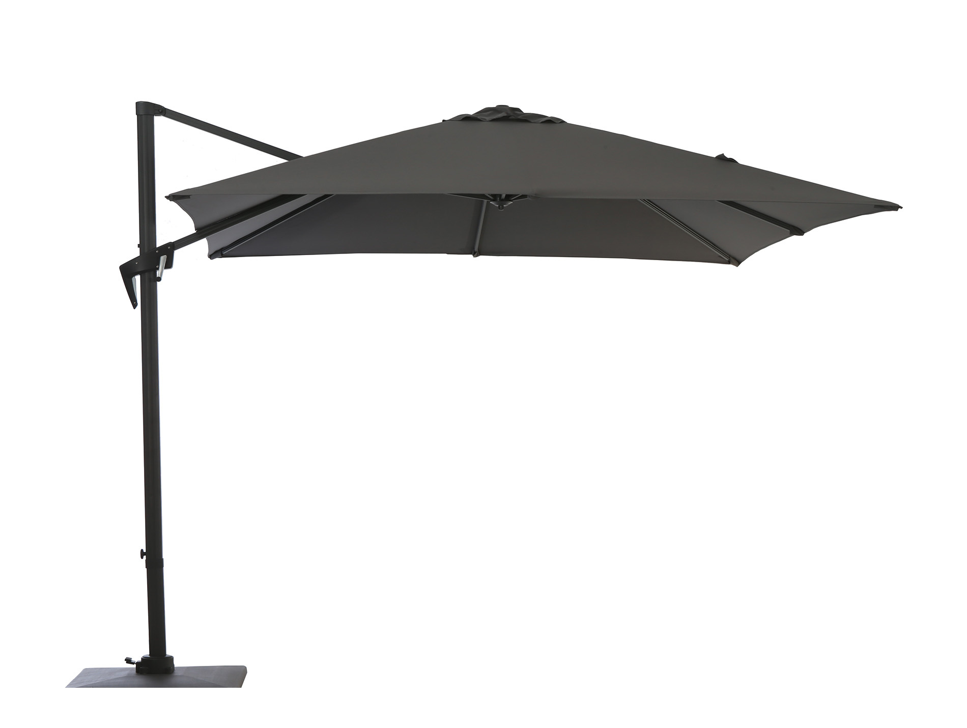 Parasol déporté inclinable 3x4 aluminium Roma gris