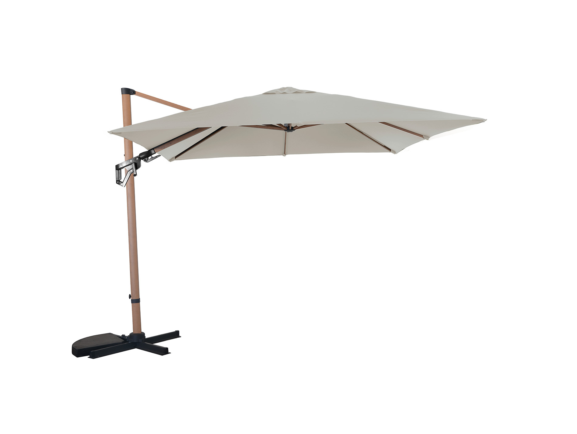 Parasol déporté alu PROLOISIRS NH 3x3m chêne écru