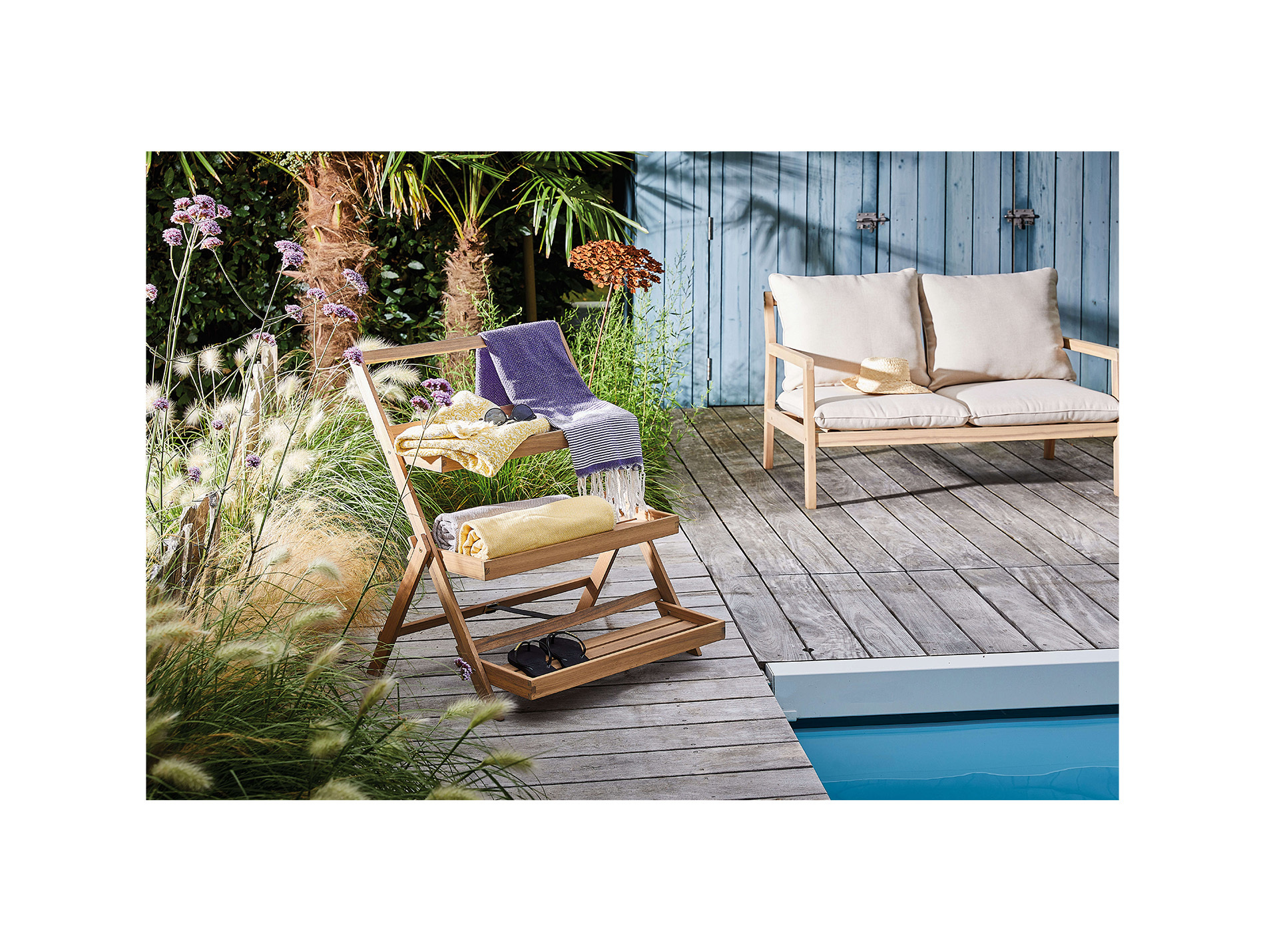 Étagère pliante bois 3 tablettes pour plantes