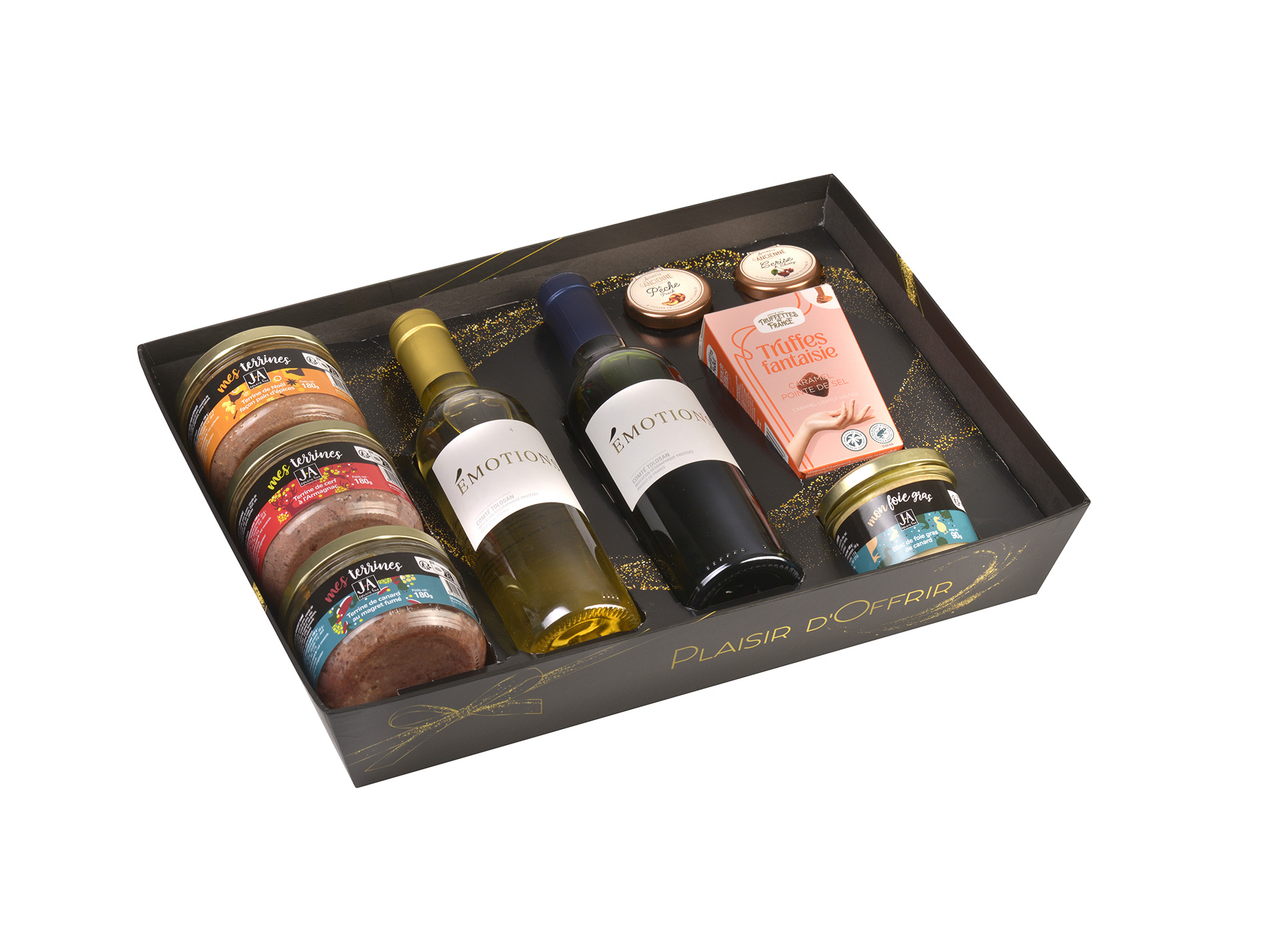 Coffret gourmand Prestige foie gras, terrines et vins