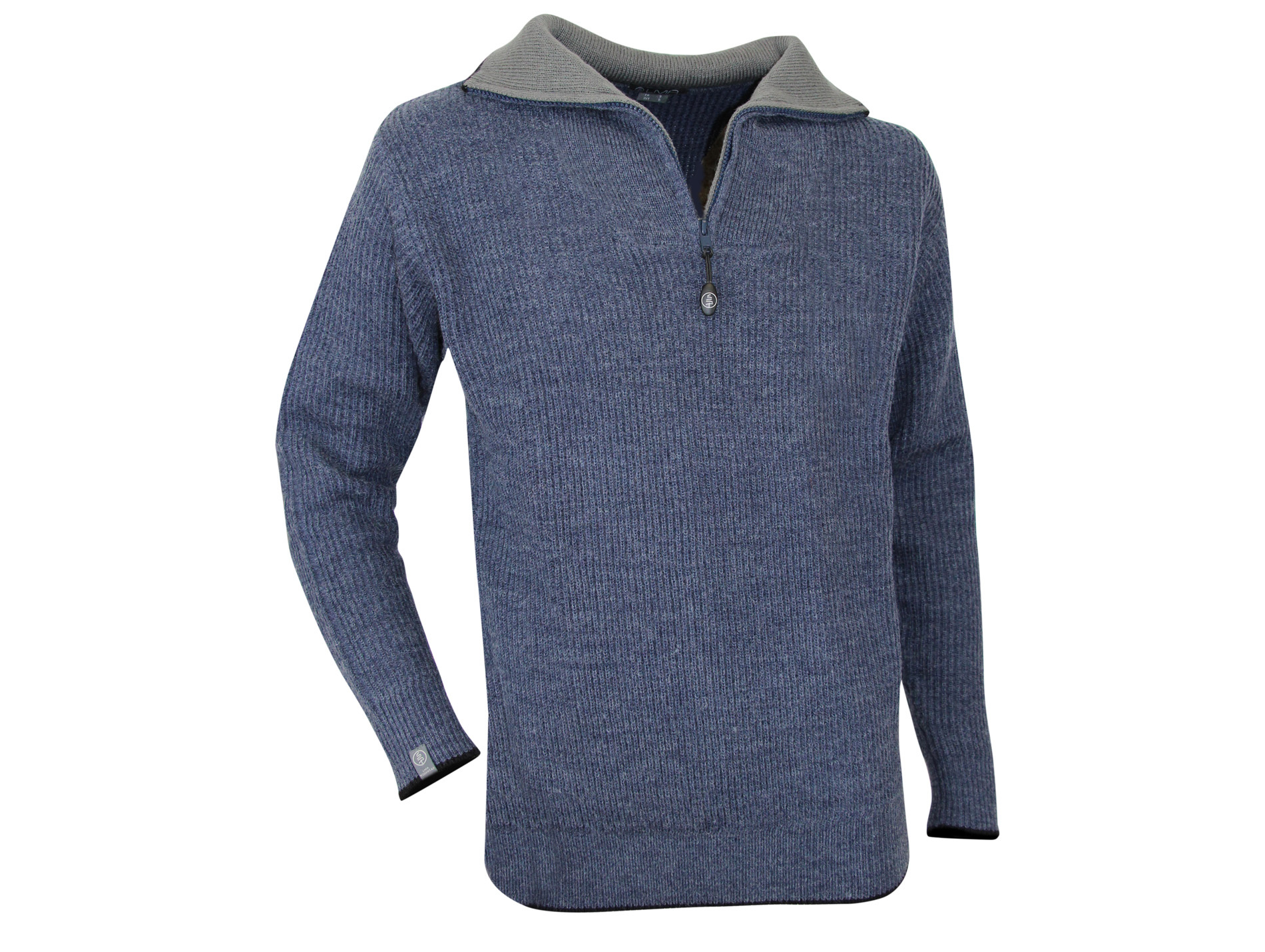 Pull col camionneur Cacao bleu