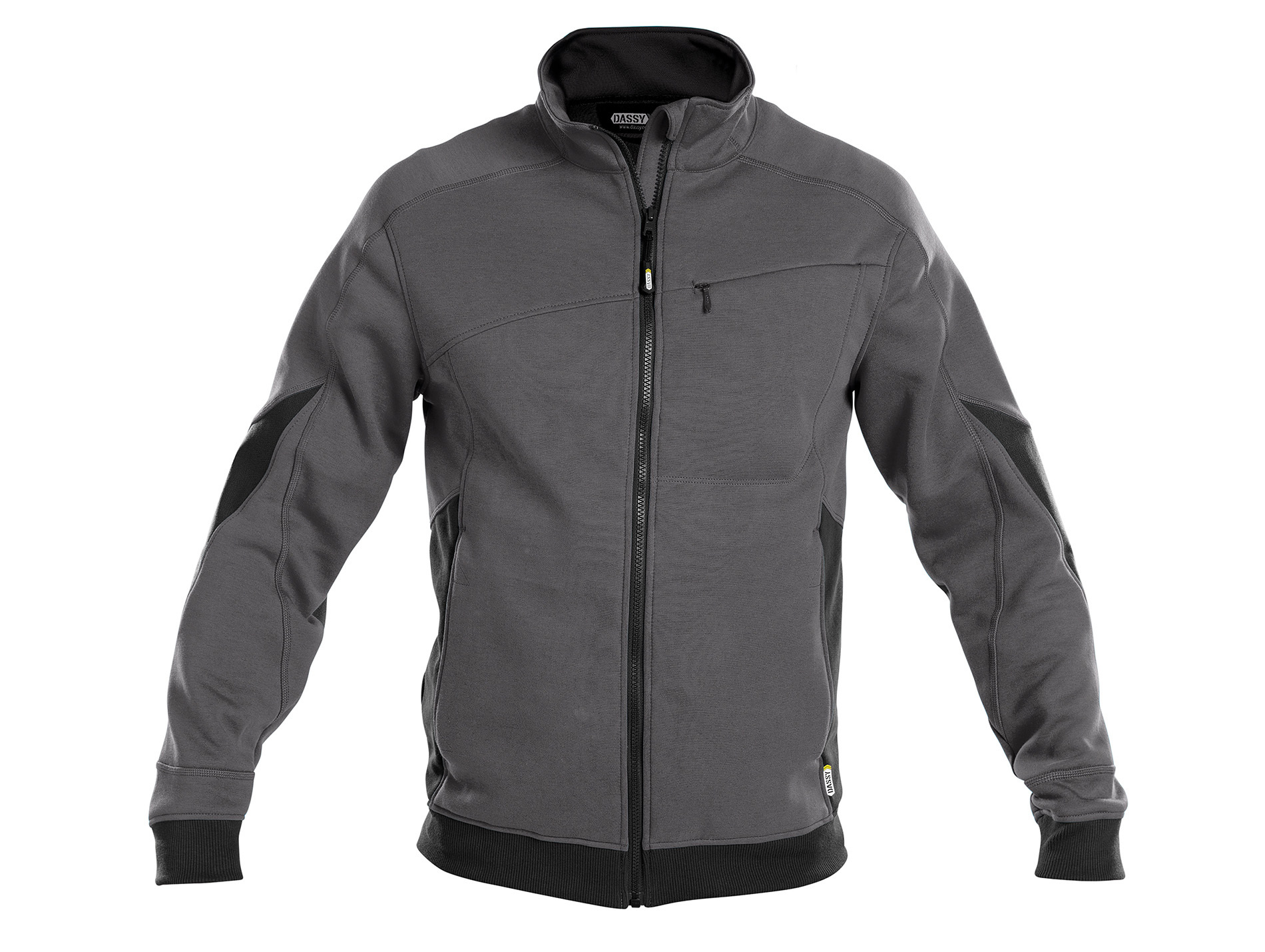 Sweat de travail DASSY Velox avec zip gris/noir