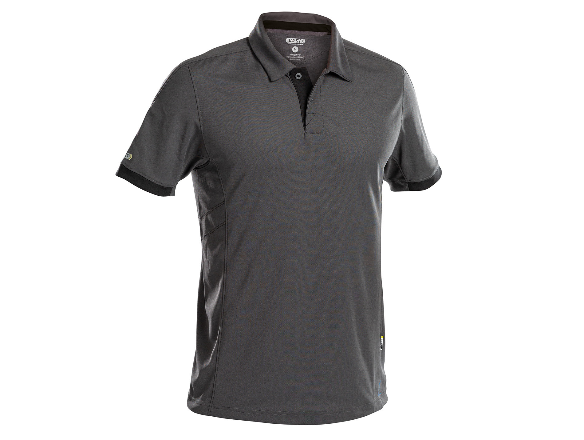 Polo de travail DASSY Traxion polyester gris/noir