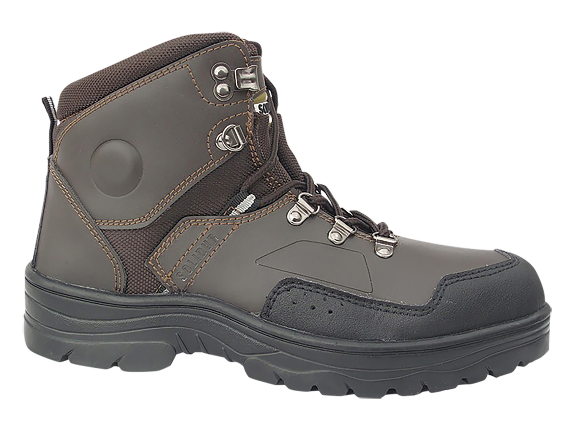 Chaussures de travail hautes SOLIDUR Farm cuir marron