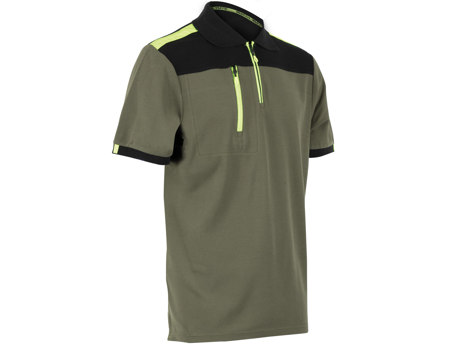Polo de travail NINE WORTHS Freddie coton kaki/jaune