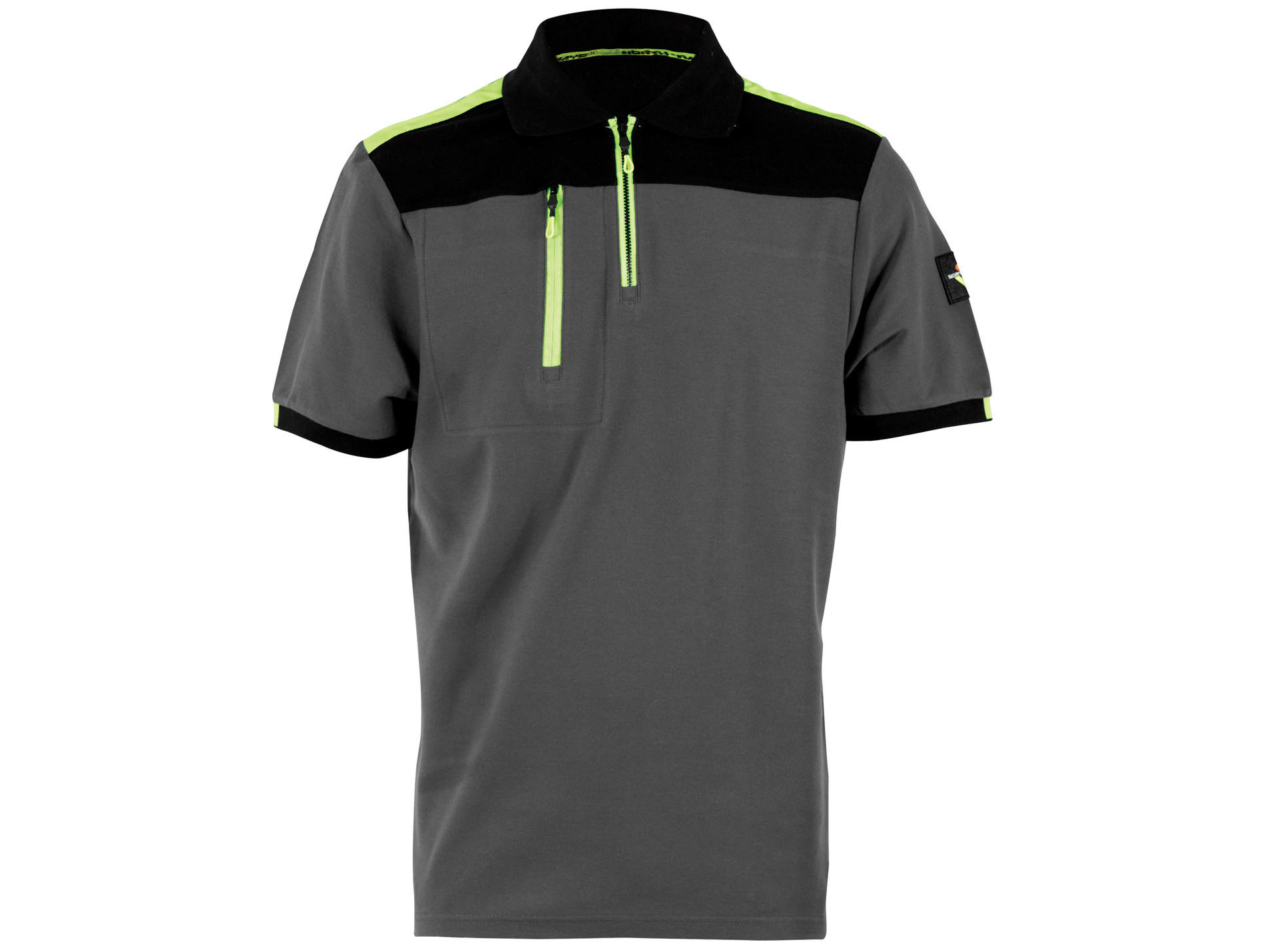 Polo de travail NINE WORTHS Freddie coton gris/jaune