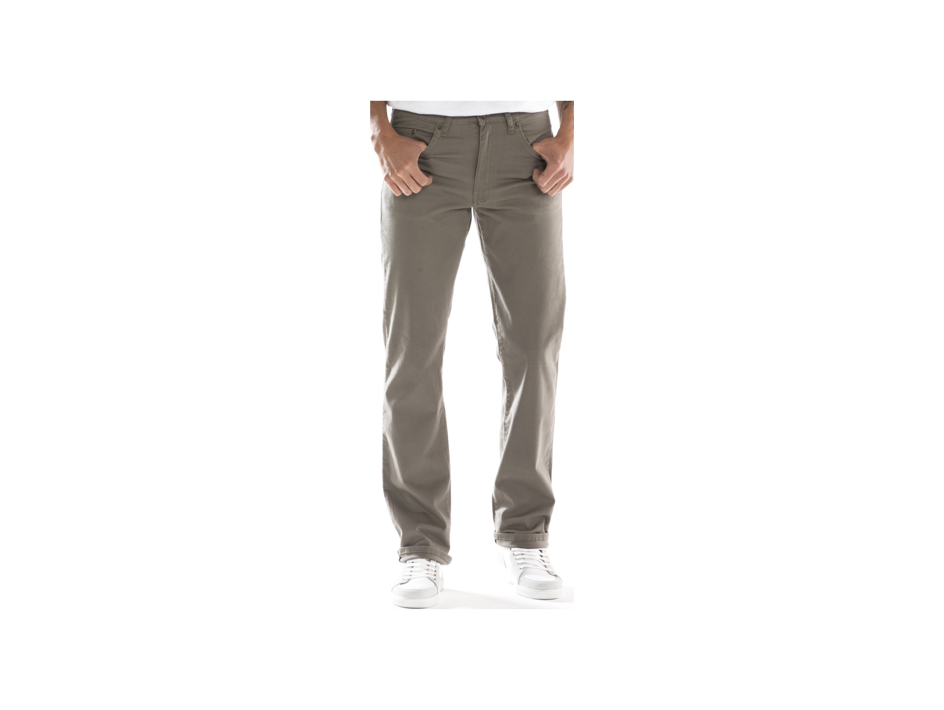 Jean Stretch à  zip taupe