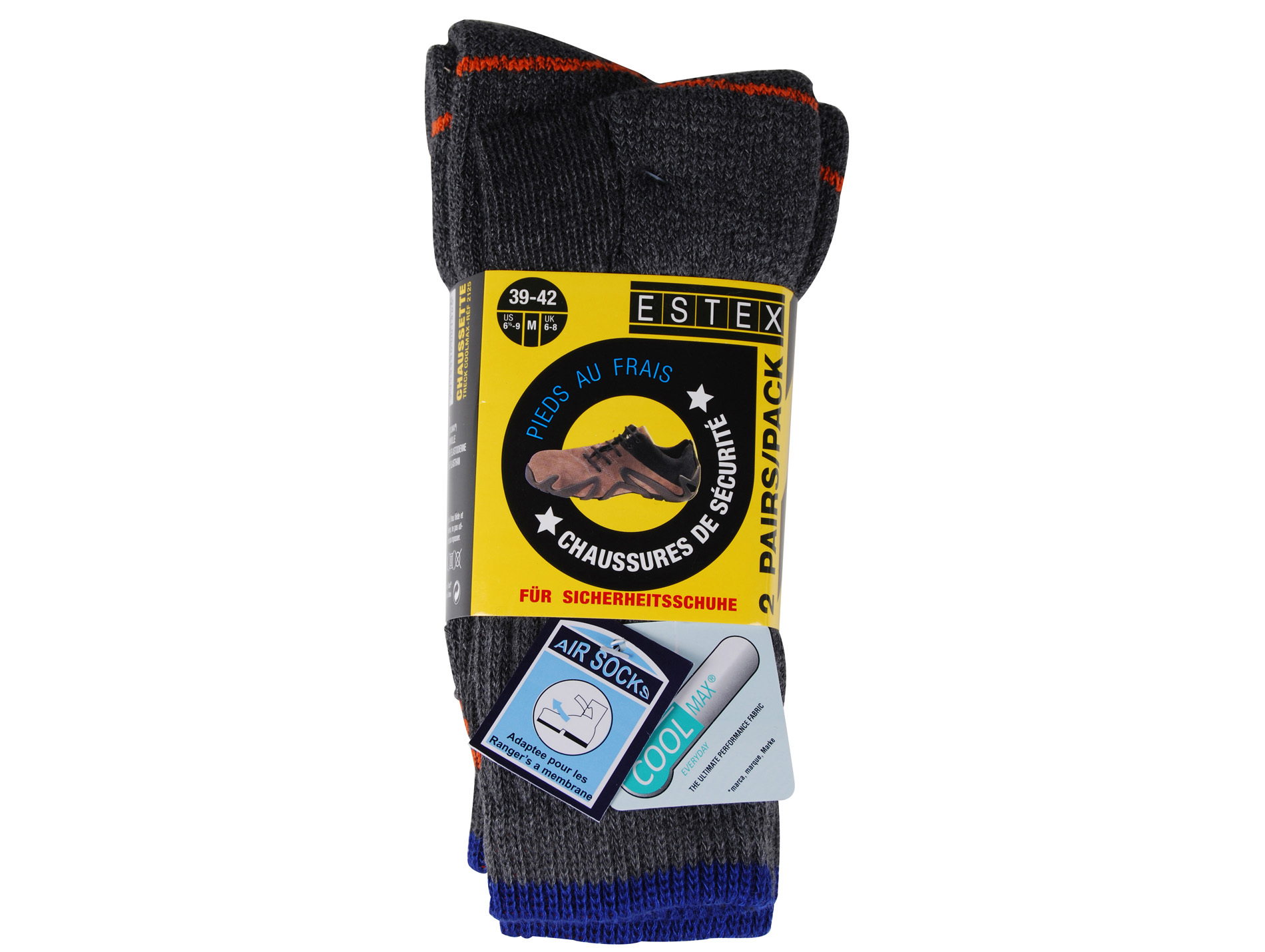 Chaussettes ESTEX Coolmax coton/poly x2
