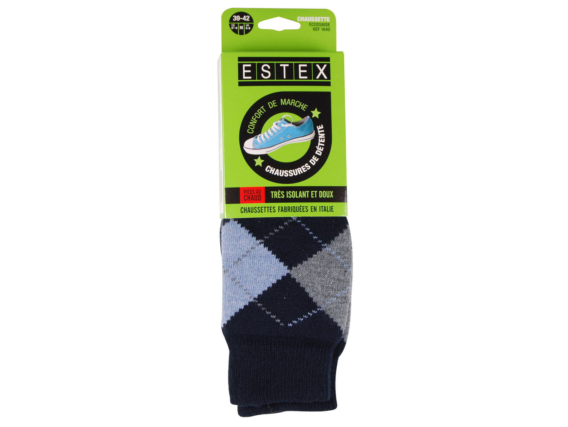 Chaussettes ESTEX Ecossaise acrylique/polyamide