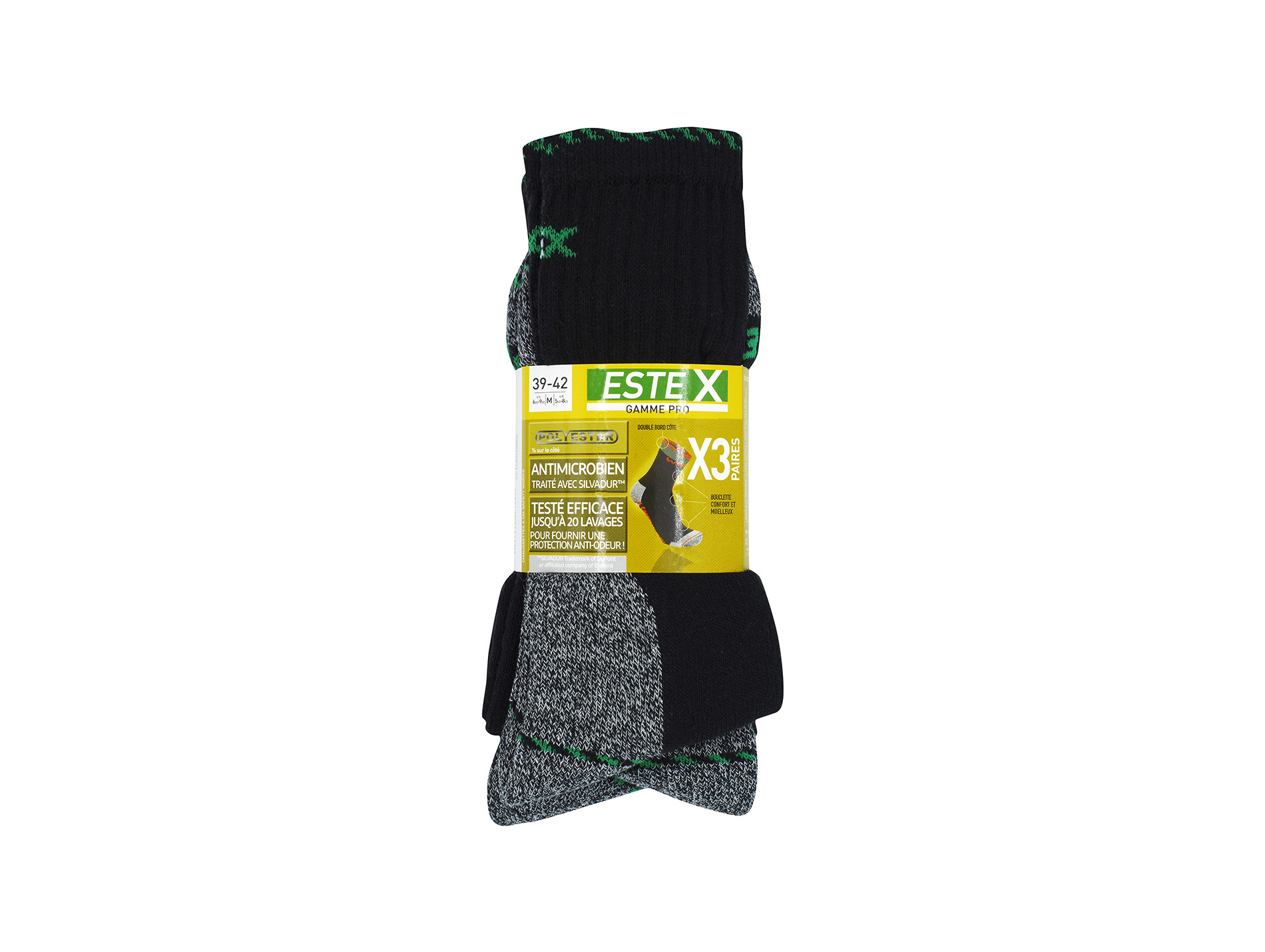 Chaussettes ESTEX Safety Work coton/poly x3
