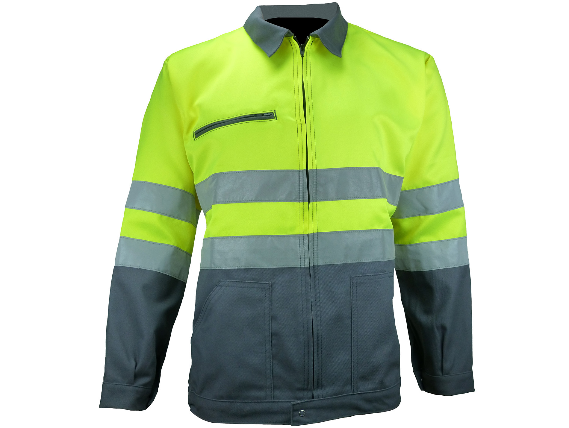 Blouson haute visibilité gris/jaune