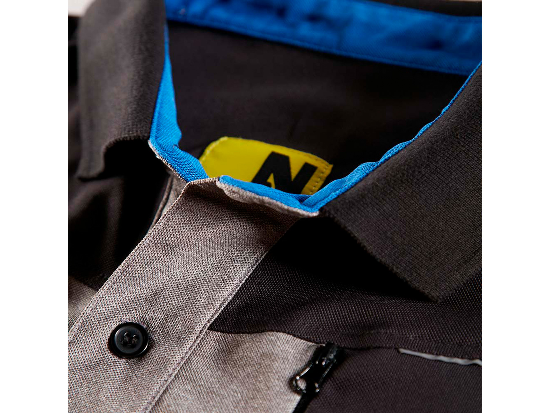 Polo de travail NINE WORTHS Horten polyester noir/gris
