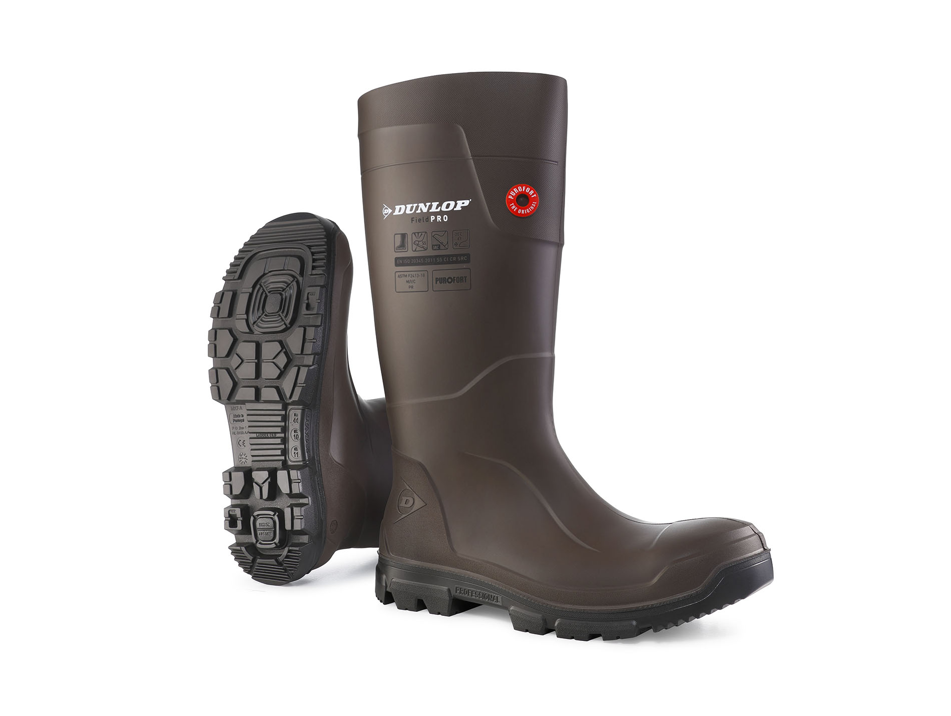 Bottes DUNLOP Fieldpro Sécurité marron
