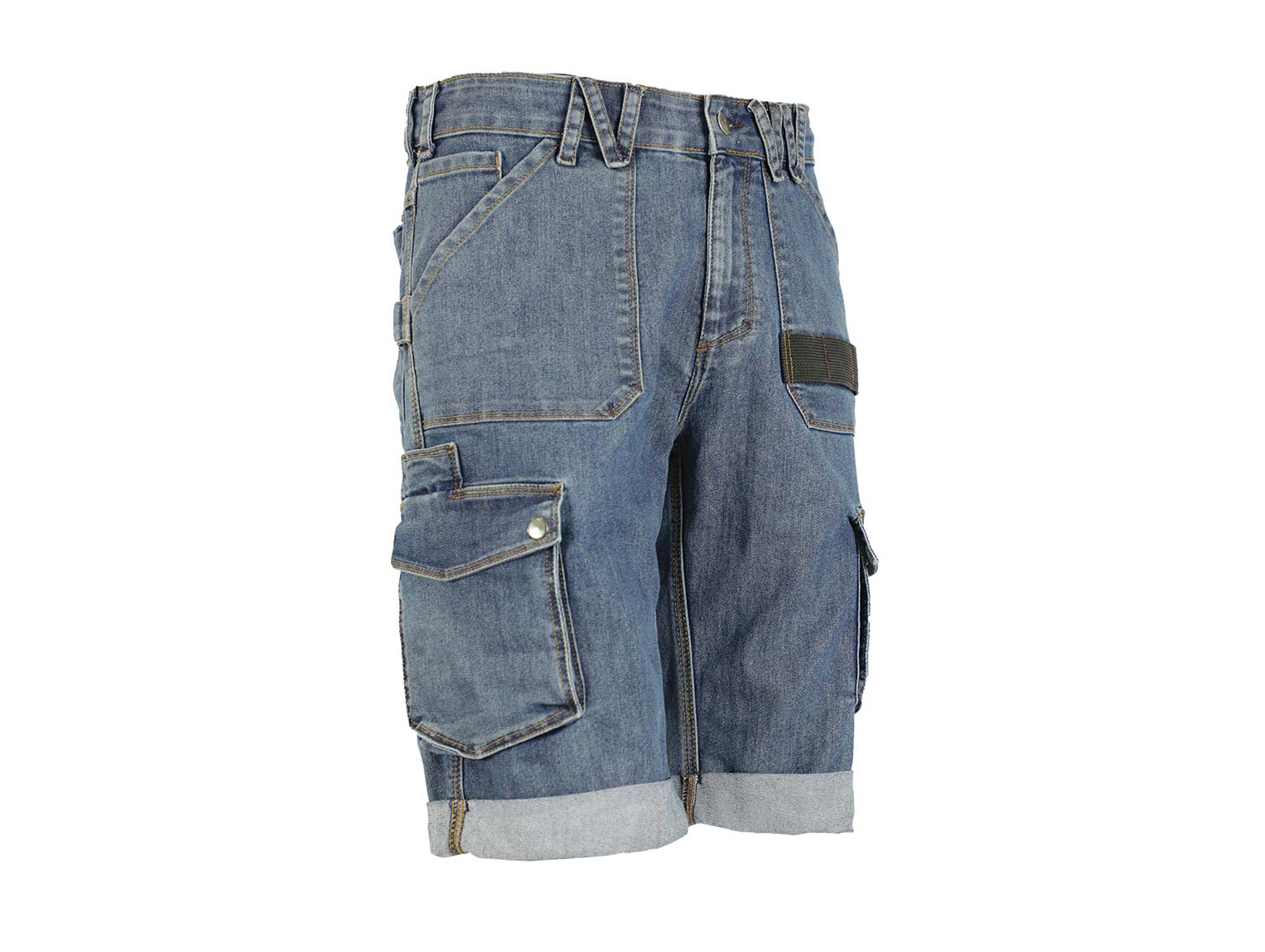 Short de travail NINE WORTHS Bolt coton/poly stretch bleu
