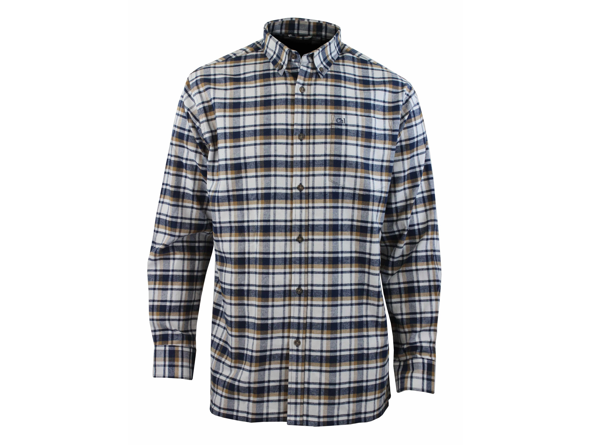 Chemise CHALLENGER Bobby écru/bleu