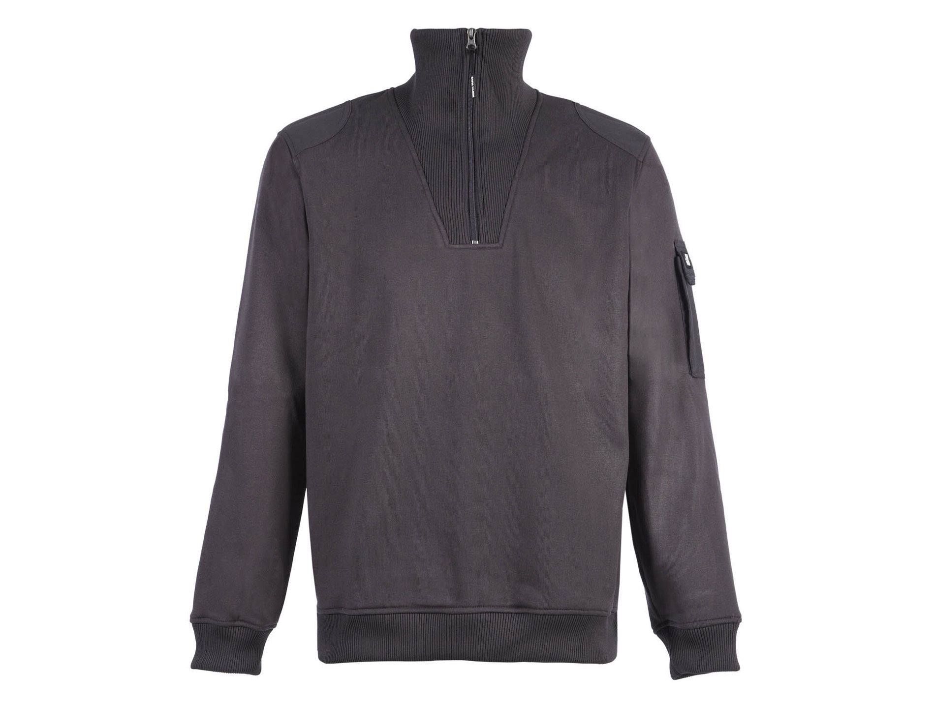 Sweat de travail NINE WORTHS Largo avec demi-zip gris