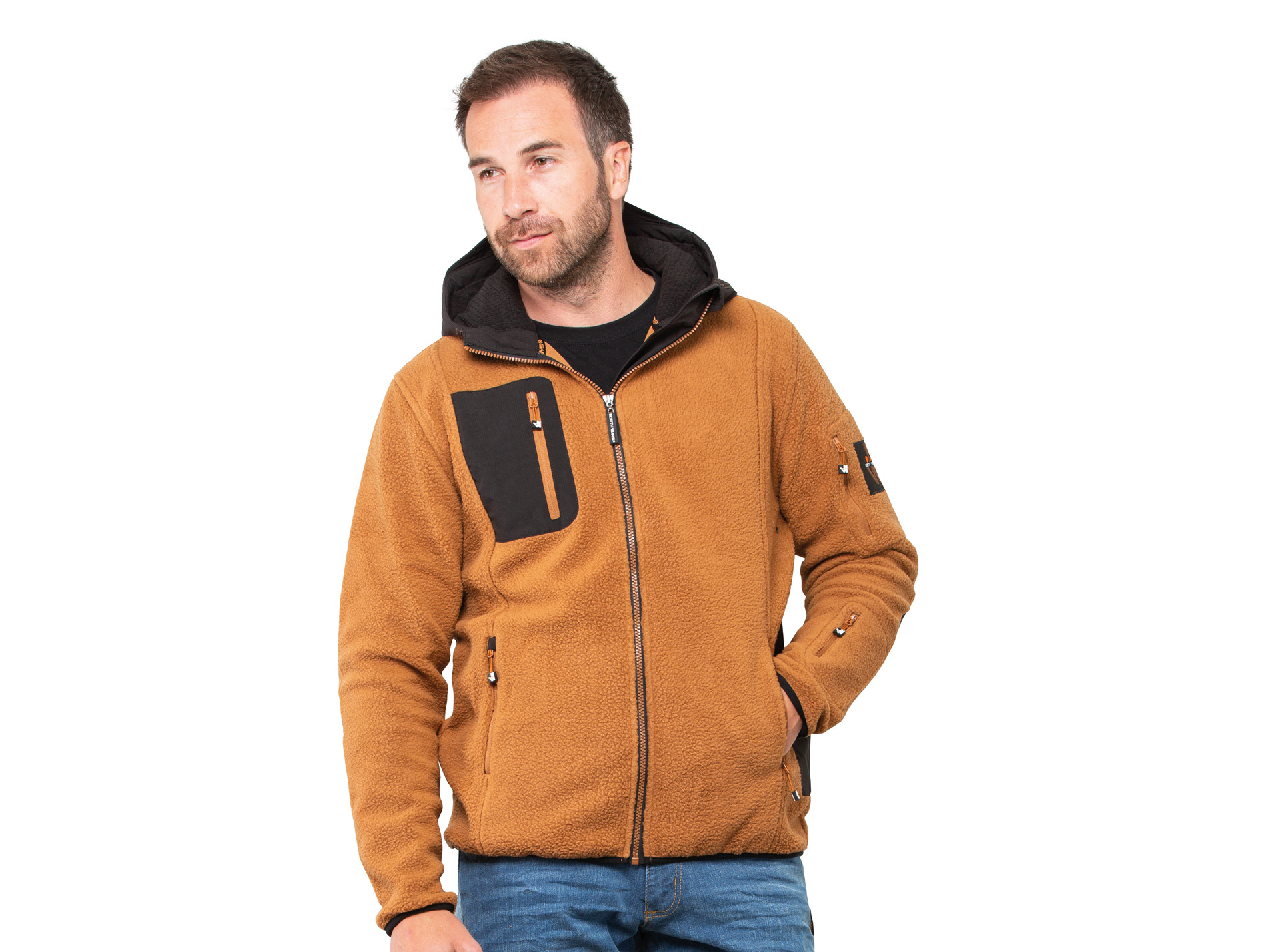 Veste de travail NINE WORTHS Alder polyester camel/noir