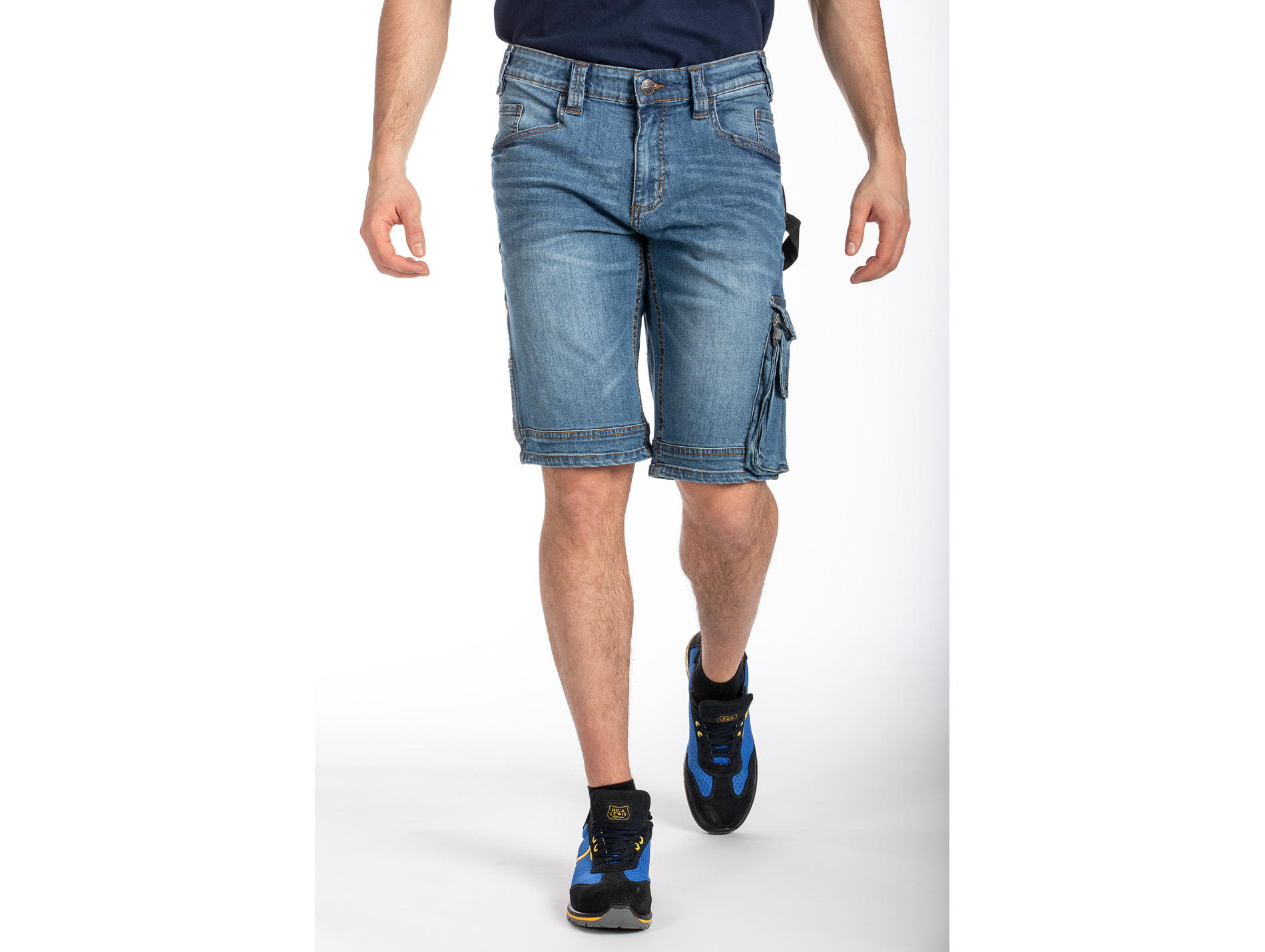 Short de travail RICA LEWIS Sunjoba Coton Elasthanne bleu