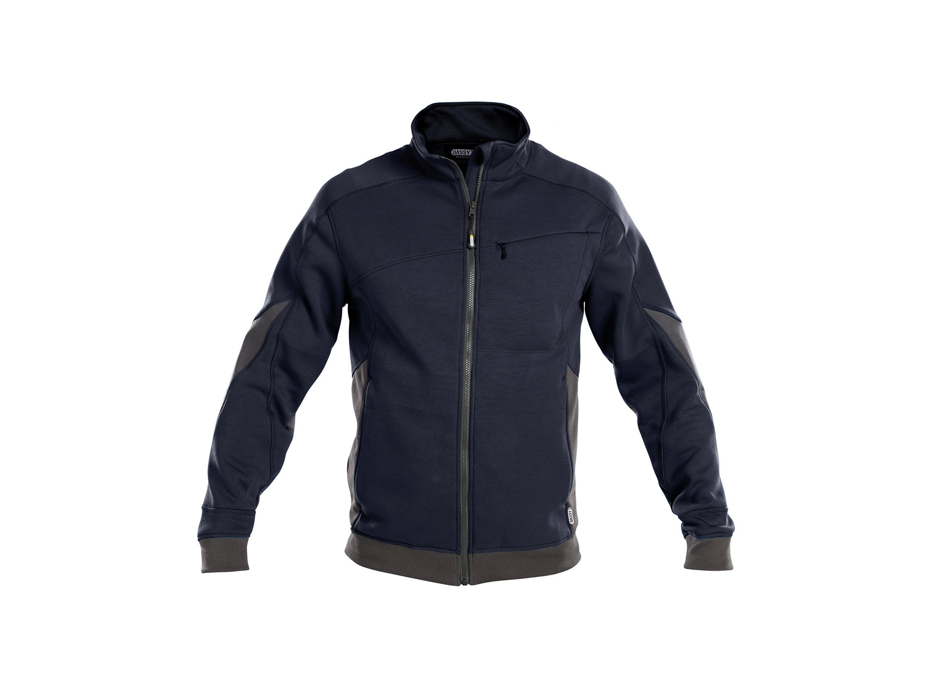 Sweat de travail DASSY Velox avec zip marine/gris