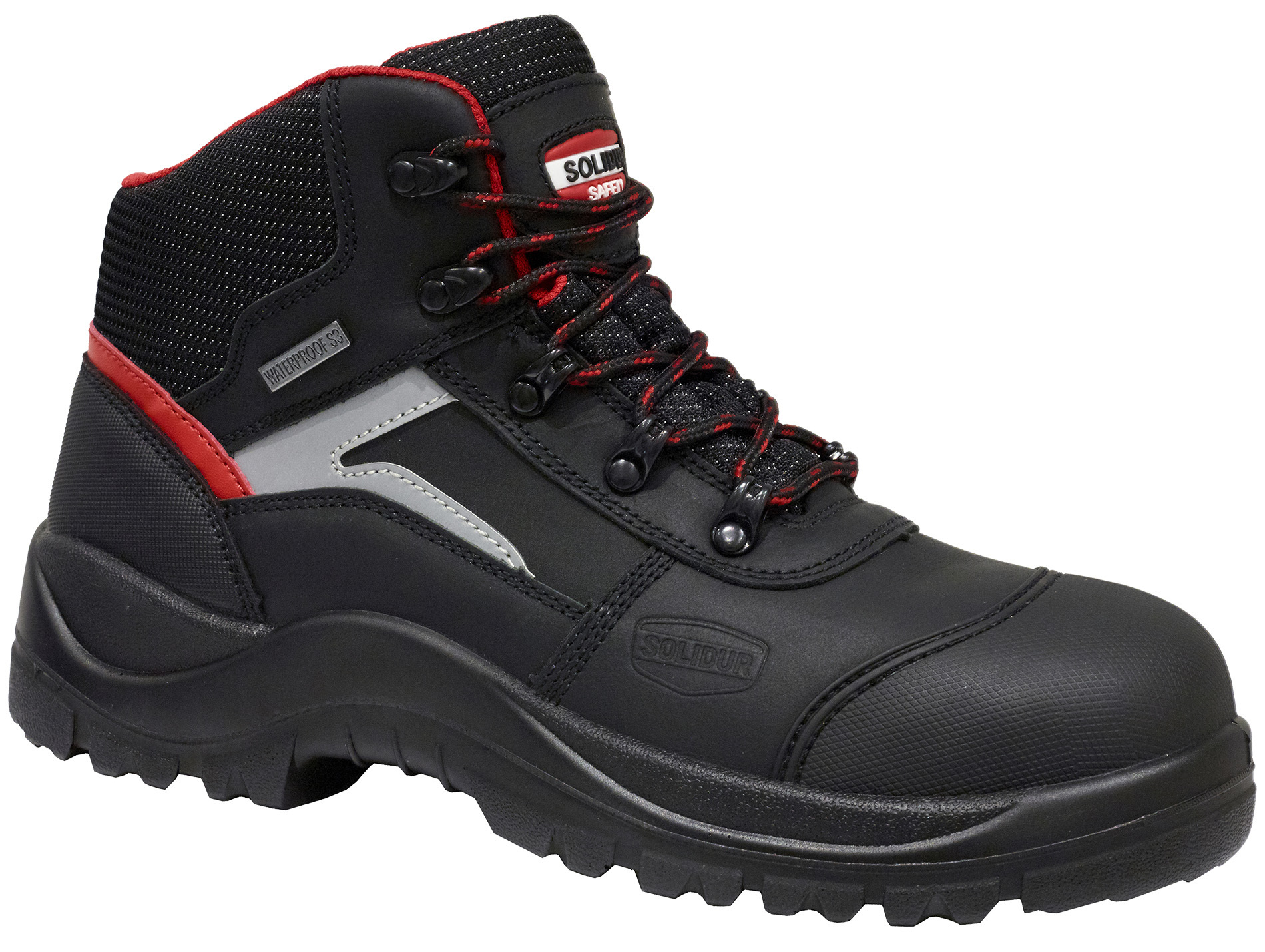 Chaussures de sécurité hautes SOLIDUR Sigma cuir S3 noir