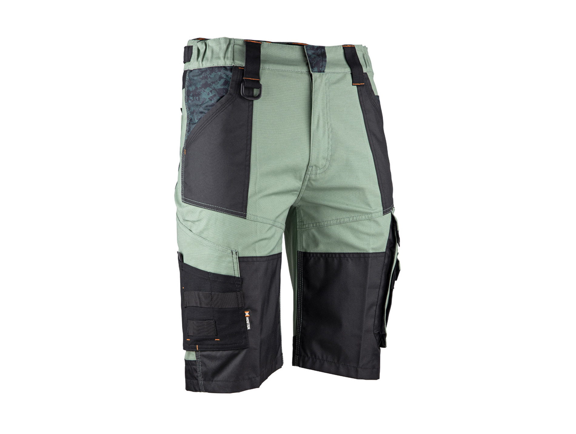 Short de travail HOSTEN Ecorce stretch vert/noir