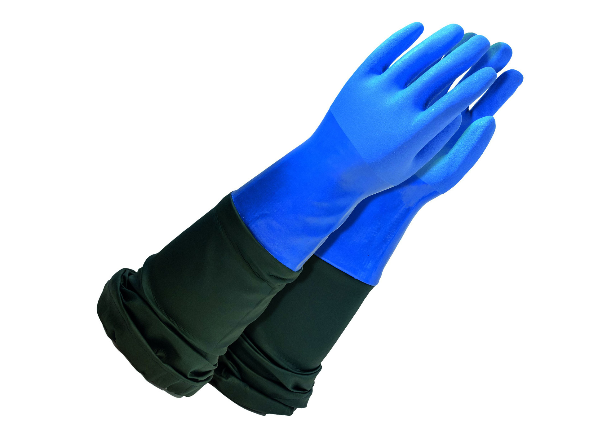Gants ROSTAING Wetpro long et étanche bleu