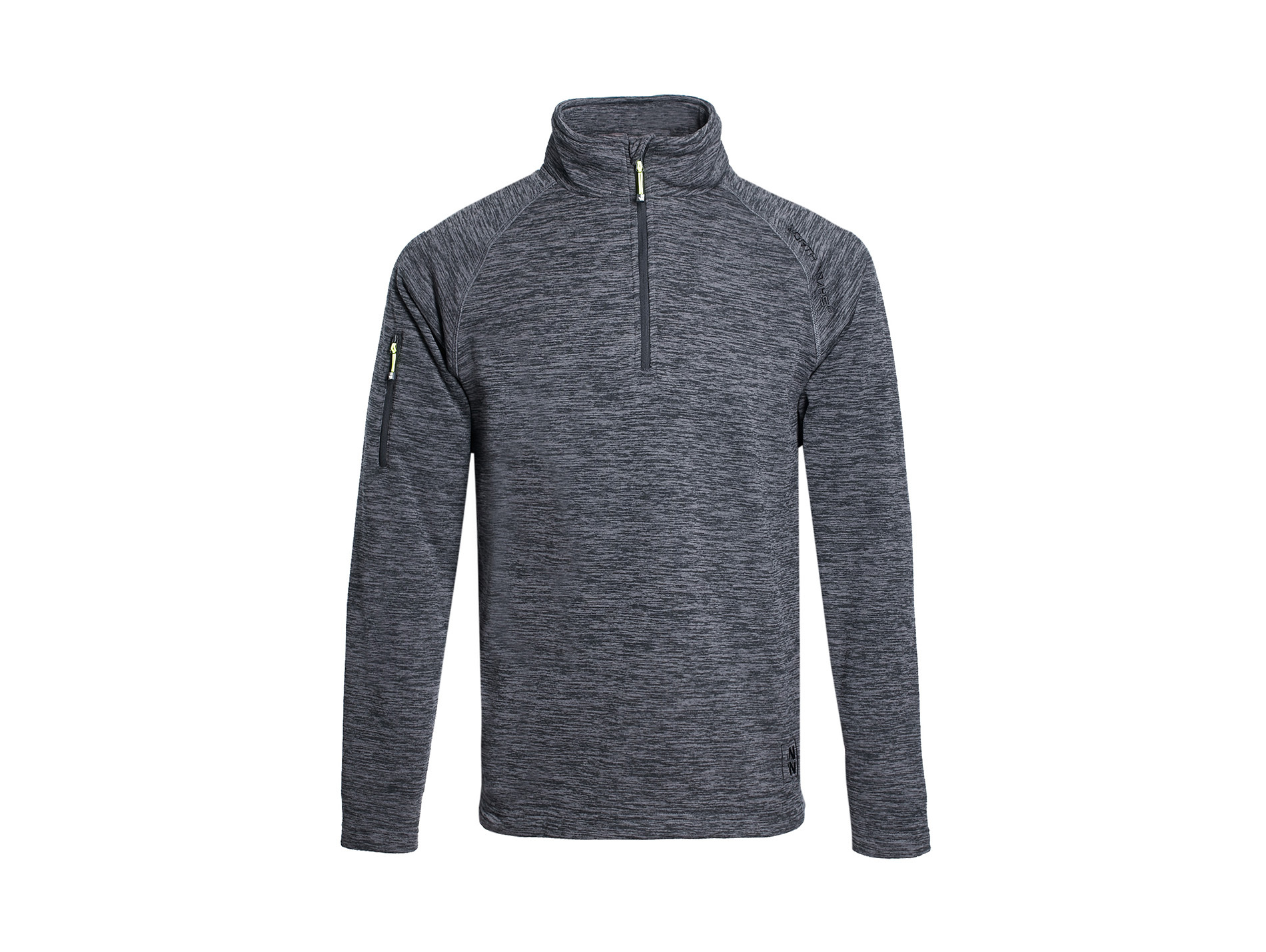 Sweat de travail NINE WORTHS Kylian avec demi-zip gris