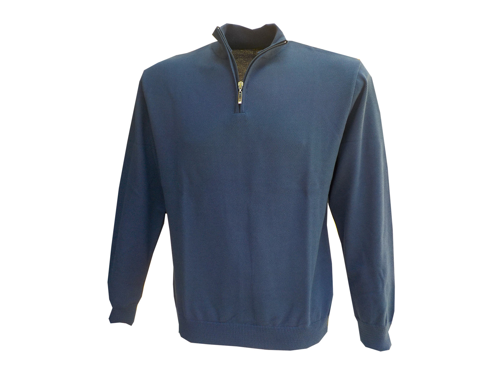 Sweat-shirt zippé Lirico manches longues indigo