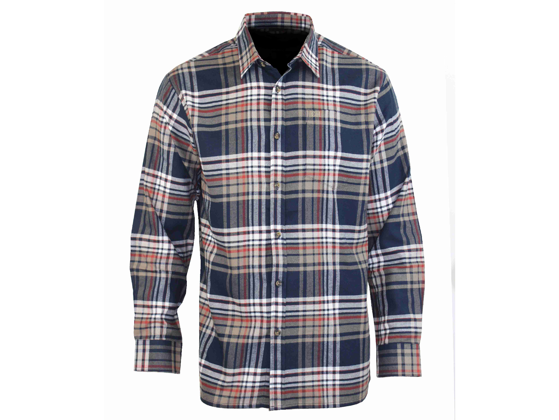 Chemise CHALLENGER Baleze coton flanelle marine
