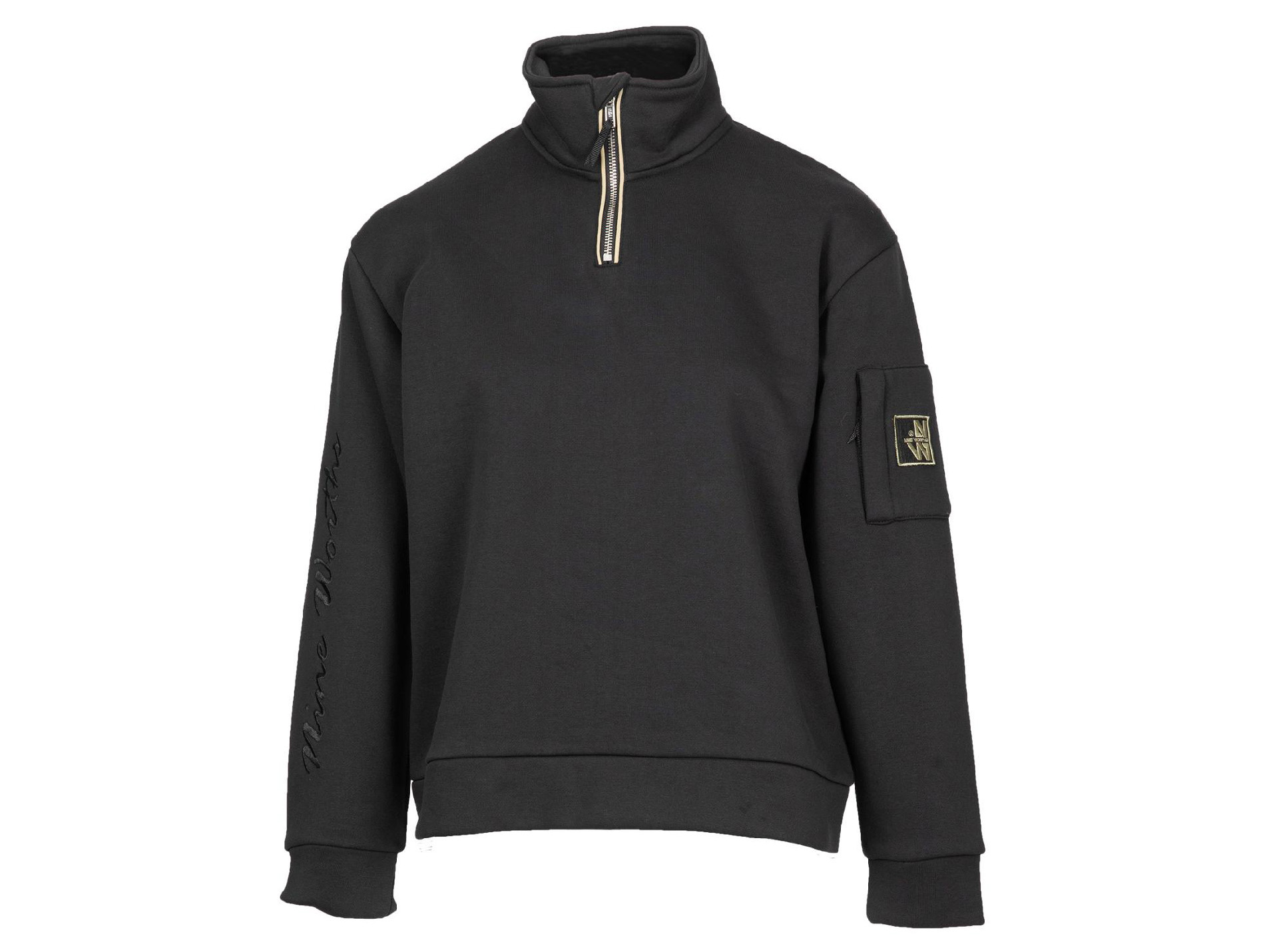Sweat de travail NINE WORTHS Letty coton/poly femme noir