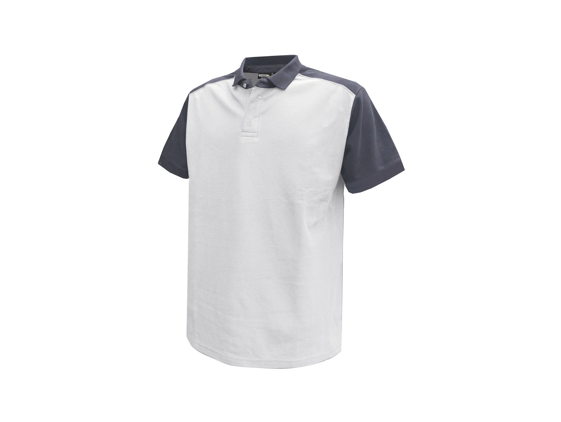 Polo de travail DASSY César coton/élasthanne blanc/gris