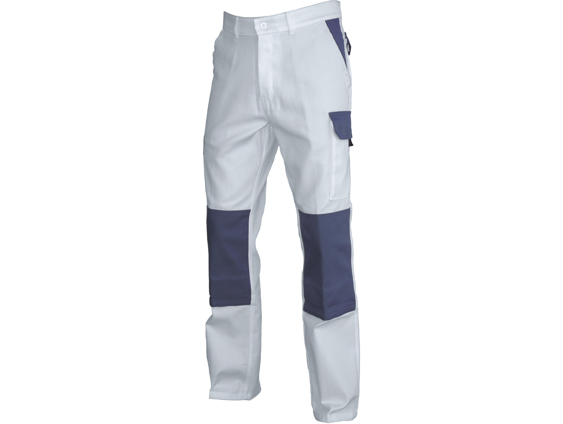 Pantalon de travail PBV Typhon coton/poly blanc/gris