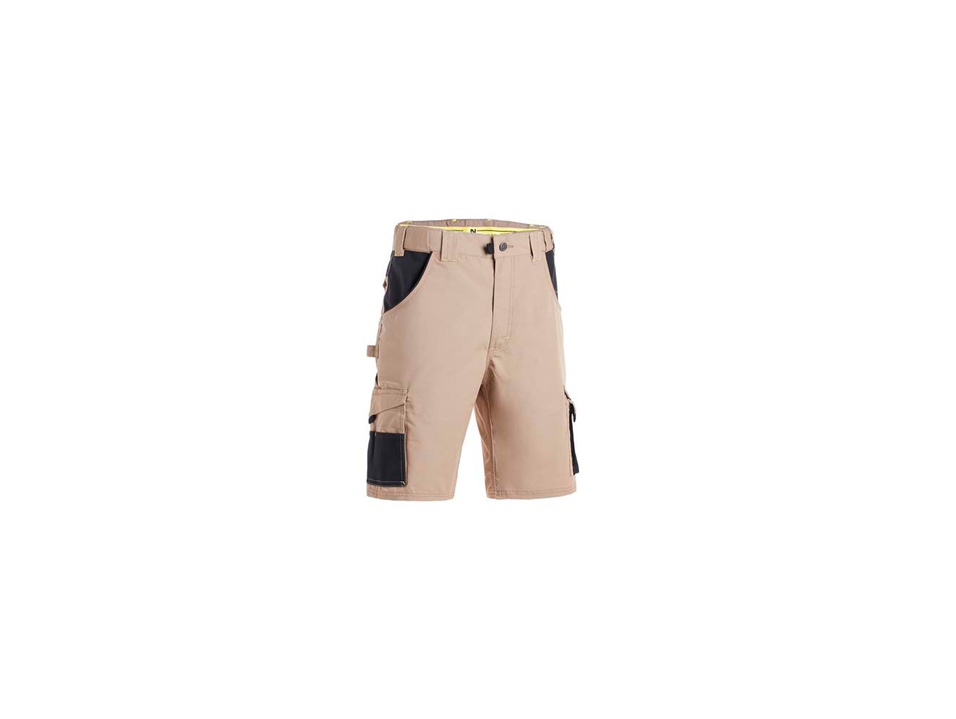 Short de travail NINE WORTHS Hugues stretch beige/noir