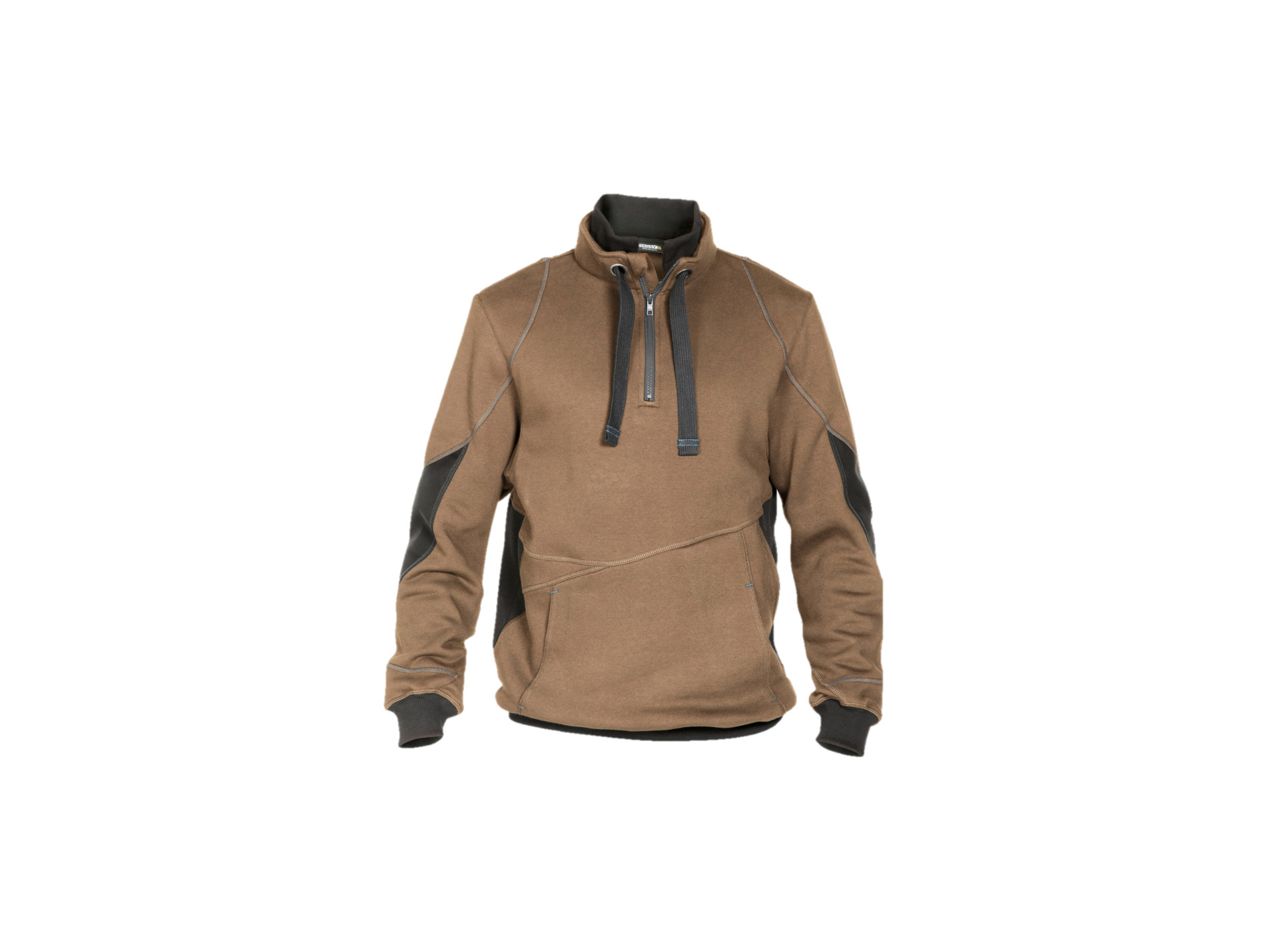 Sweat de travail DASSY Stellar avec demi-zip camel/gris