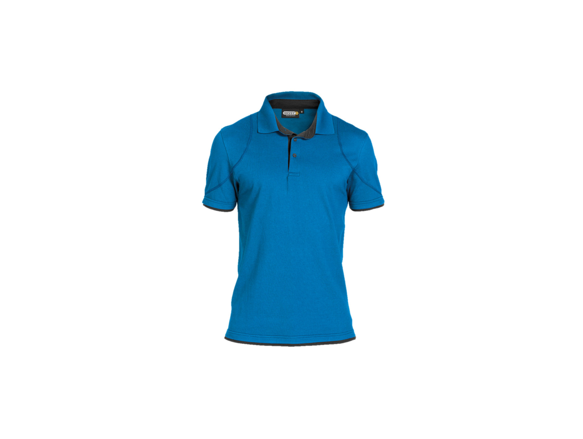 Polo de travail DASSY Orbital coton/élasthanne bleu/gris