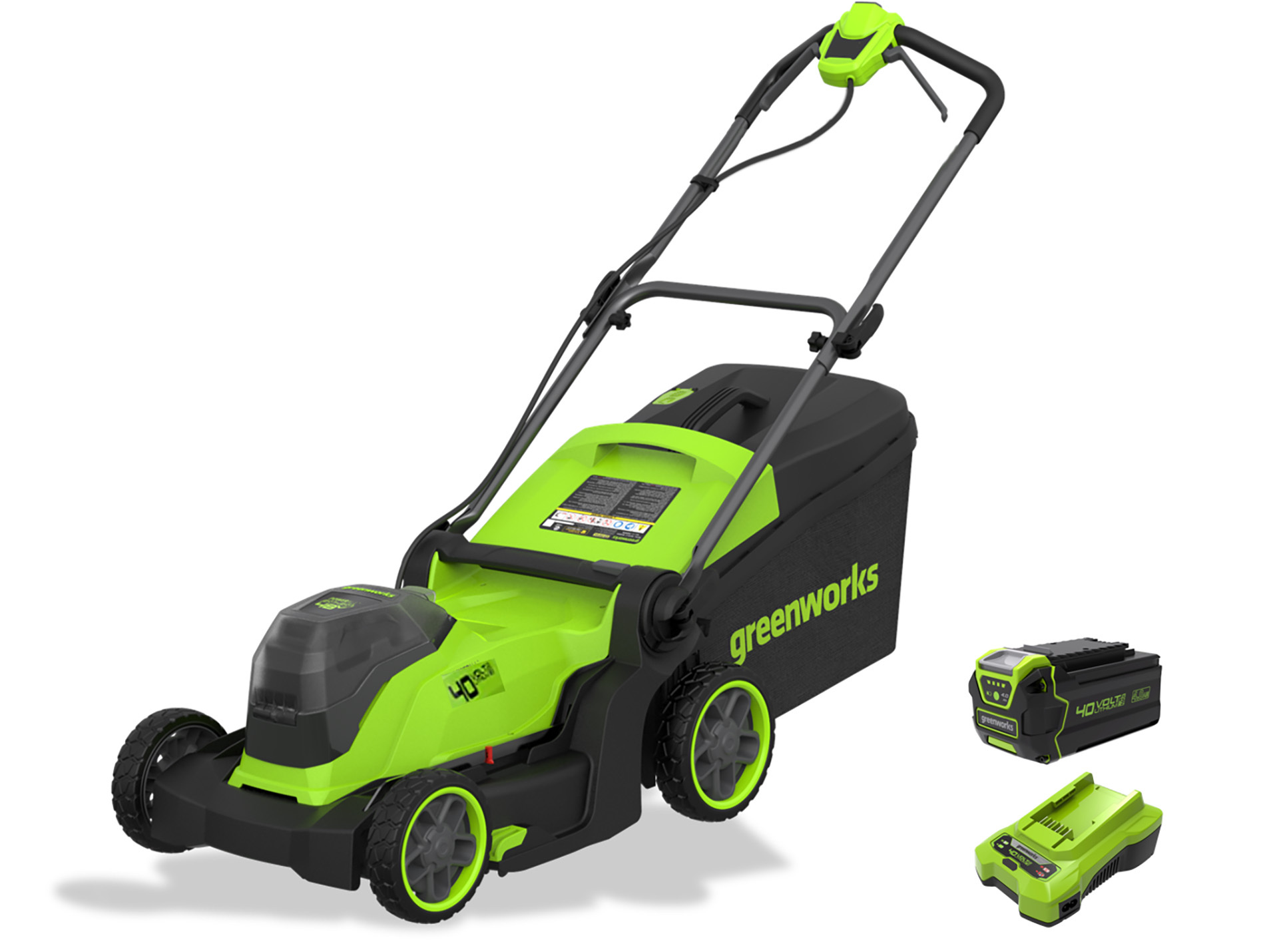 Tondeuse à batterie GREENWORKS G40LM41K4 l.41cm 40V B+C